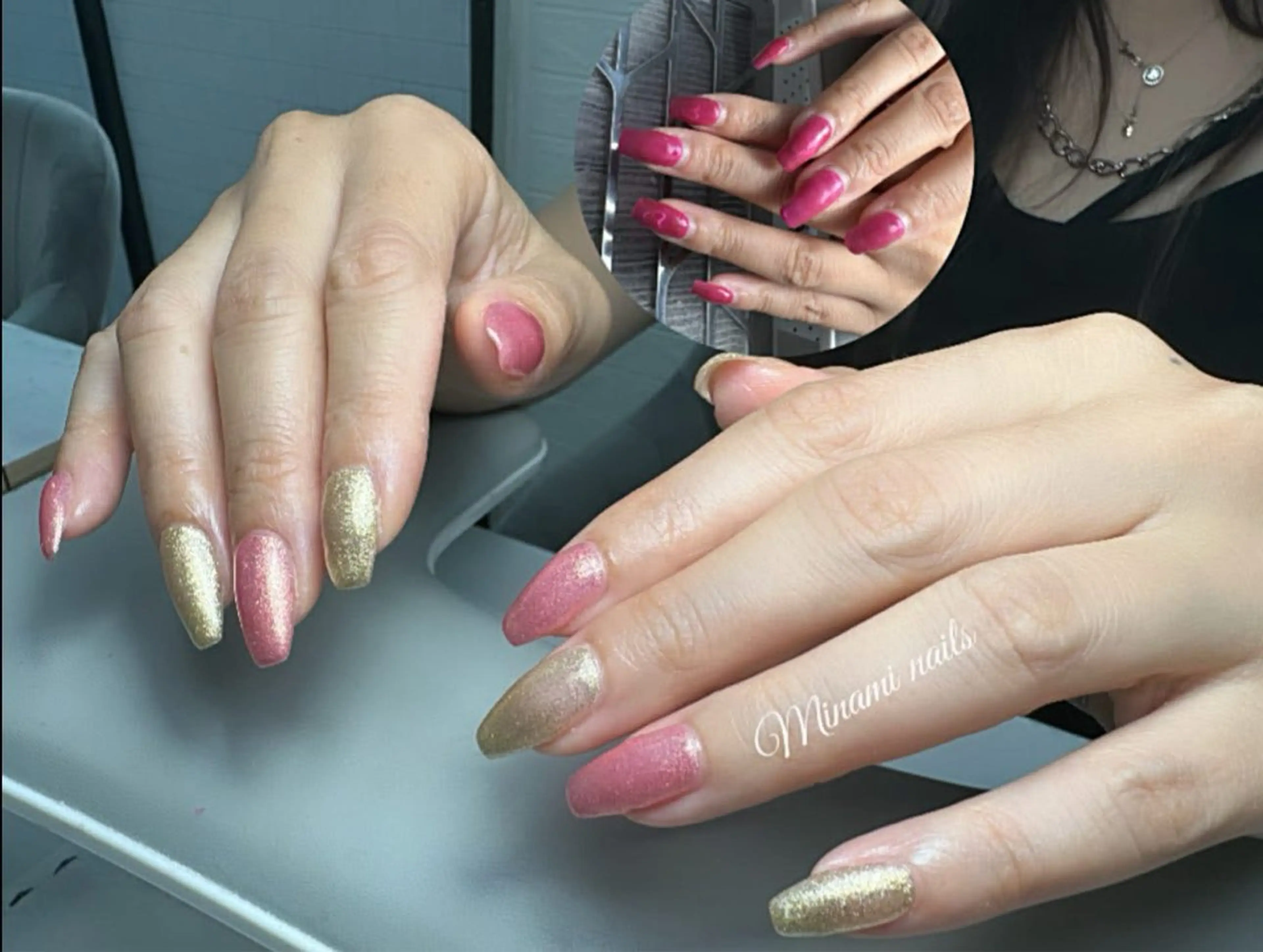 ネイル アートネイル オーロラネイル ガーリー キラキラネイル 韓国ネイル Minami Nailsのネイルデザイン