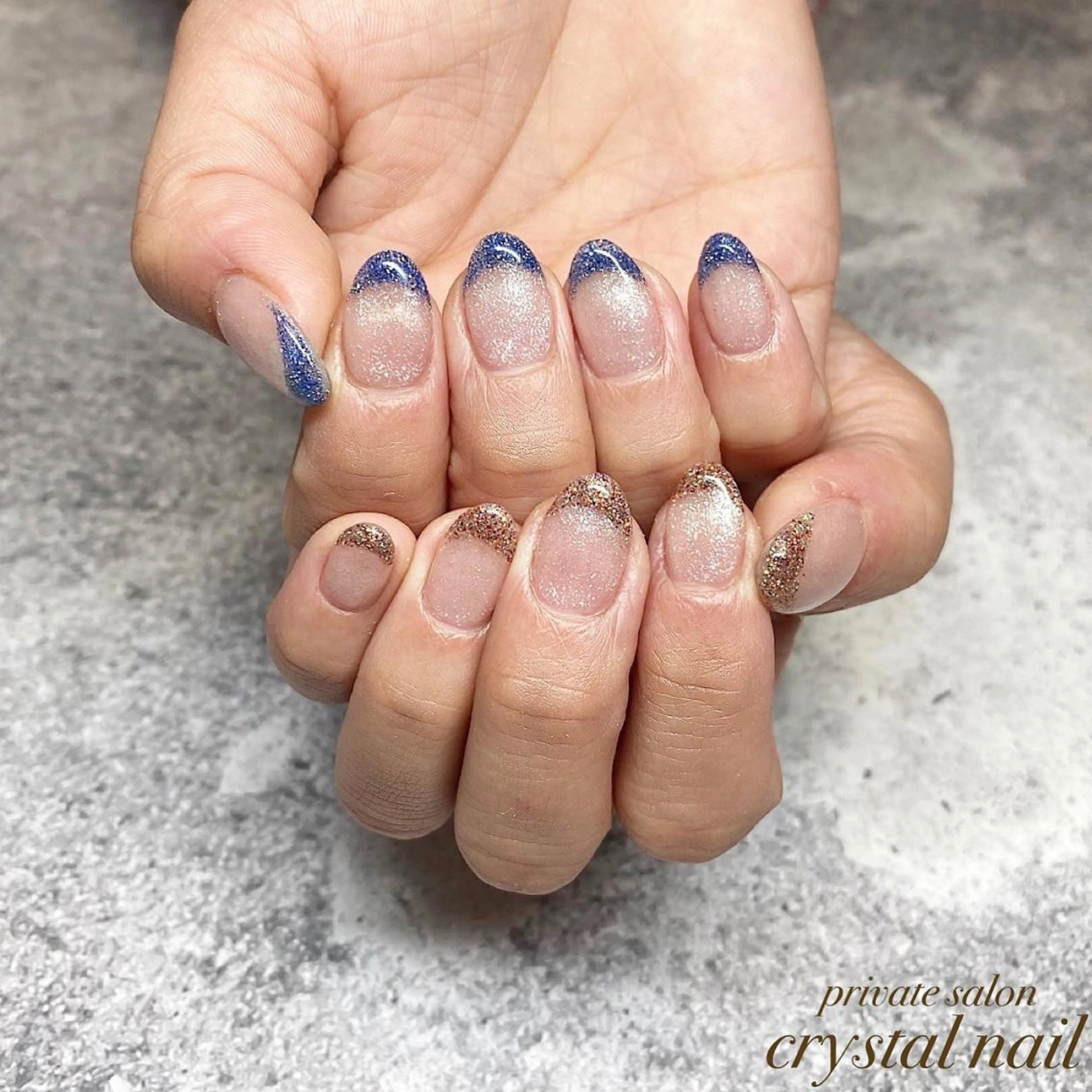 ネイル フラッシュネイル フレンチネイル Crystal Nailのネイルデザイン