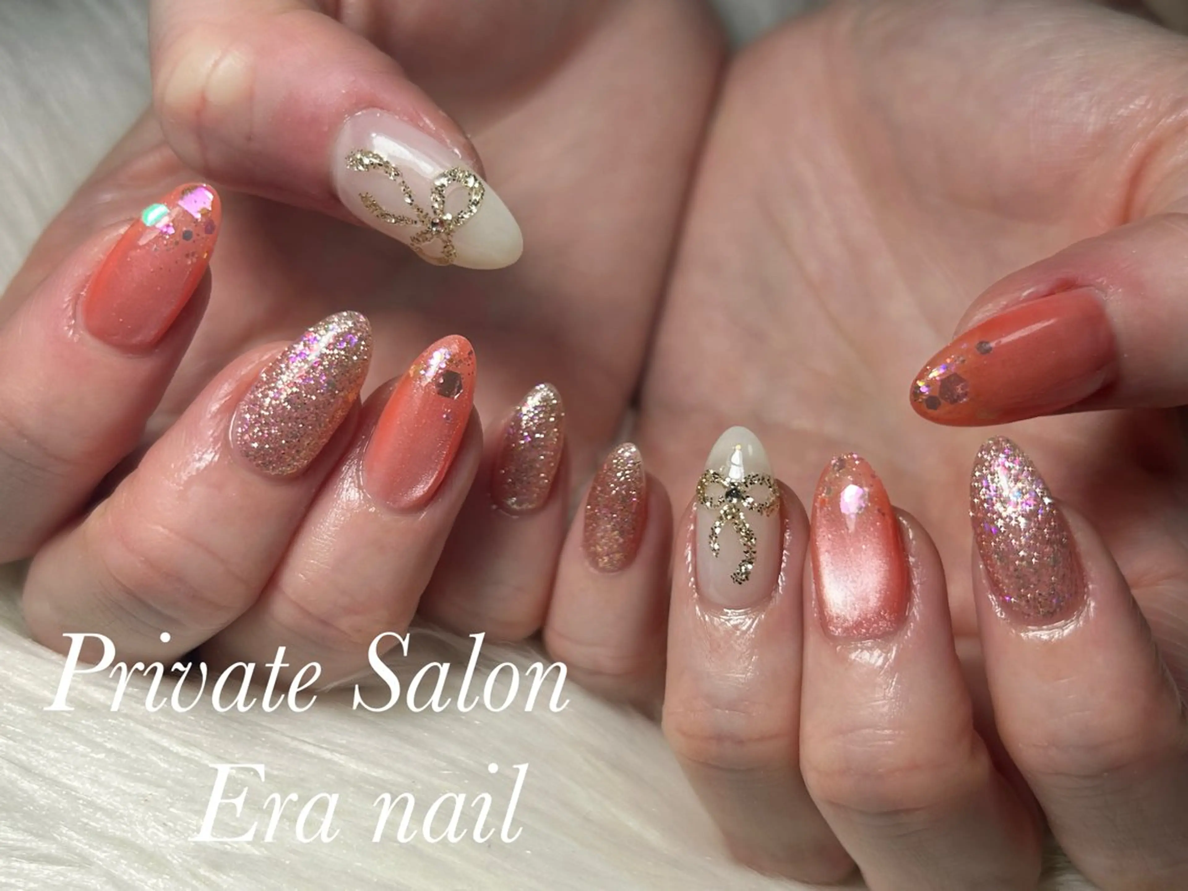 ネイル リボン ハンドネイル Era nailのネイルデザイン