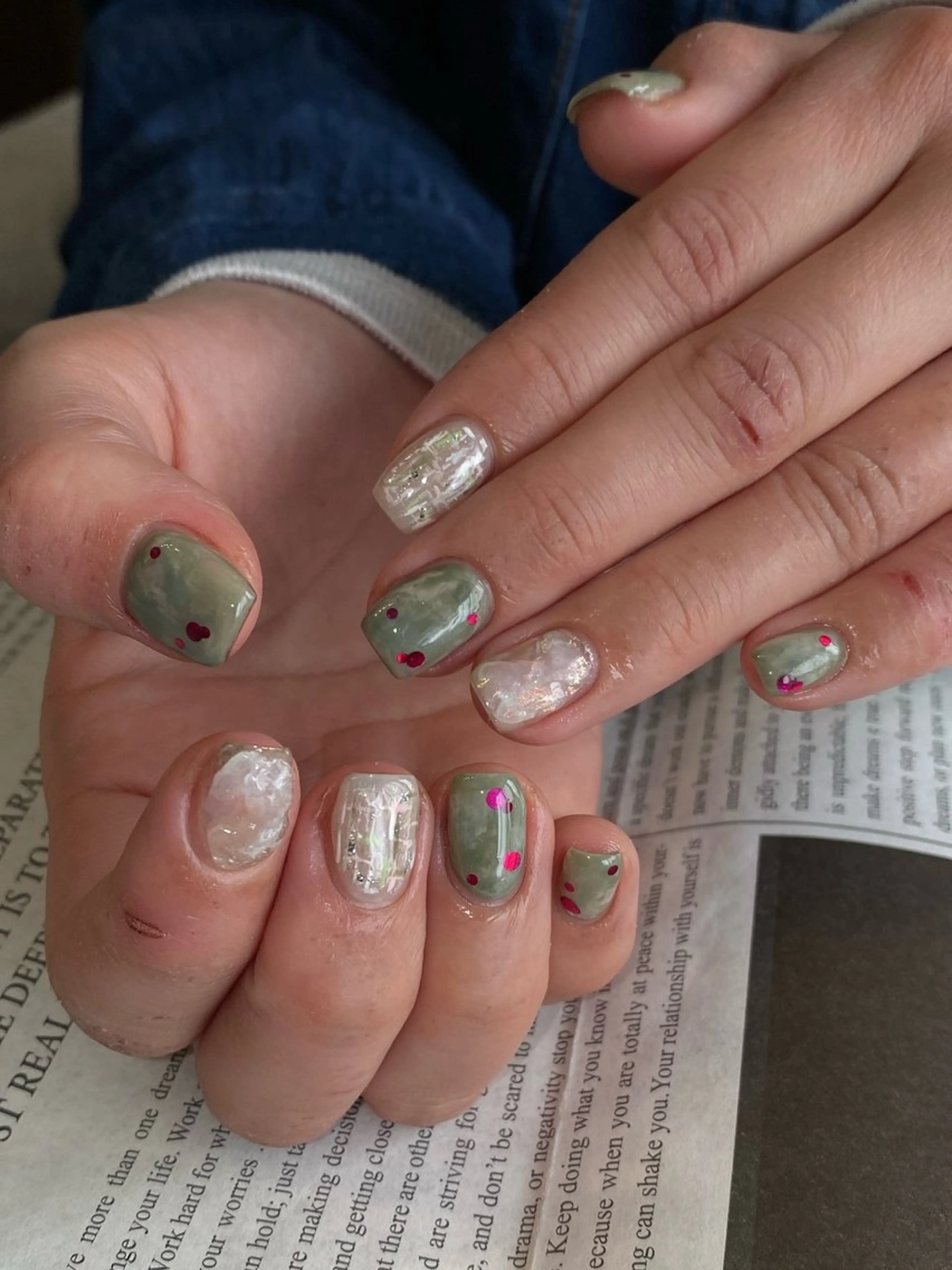 ネイル 持ち込み ニュアンスネイル ぷっくりネイル ツイードネイル ハンドネイル ハンドケア nail salon maniのネイルデザイン