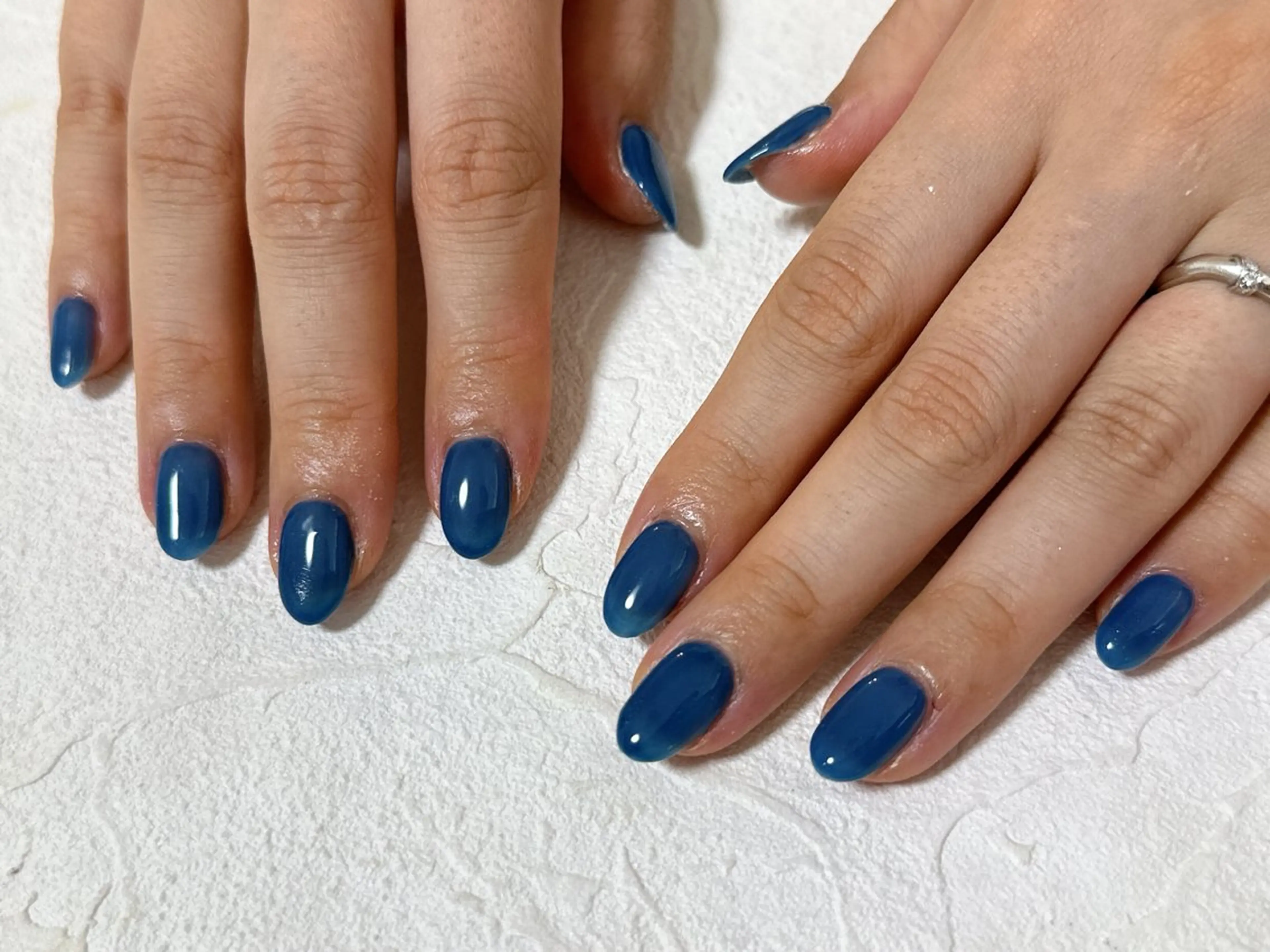 ネイル オーロラネイル ブルー クリアネイル フットネイル フレンチネイル ハンドネイル mogunail &blowのネイルデザイン