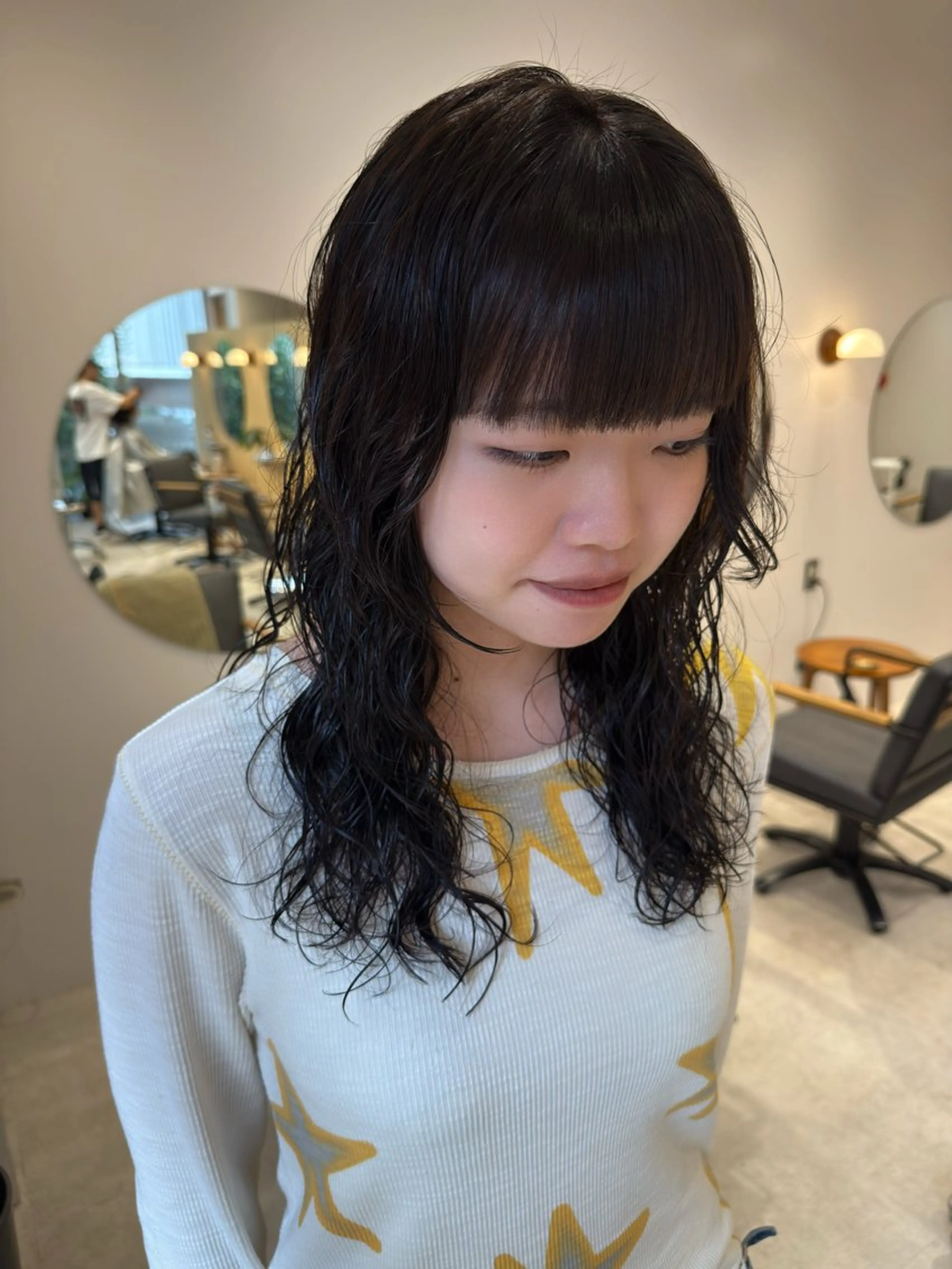 セミロング カラー パーマ パーマ/ボブ /レイヤー チヒロのヘアスタイル