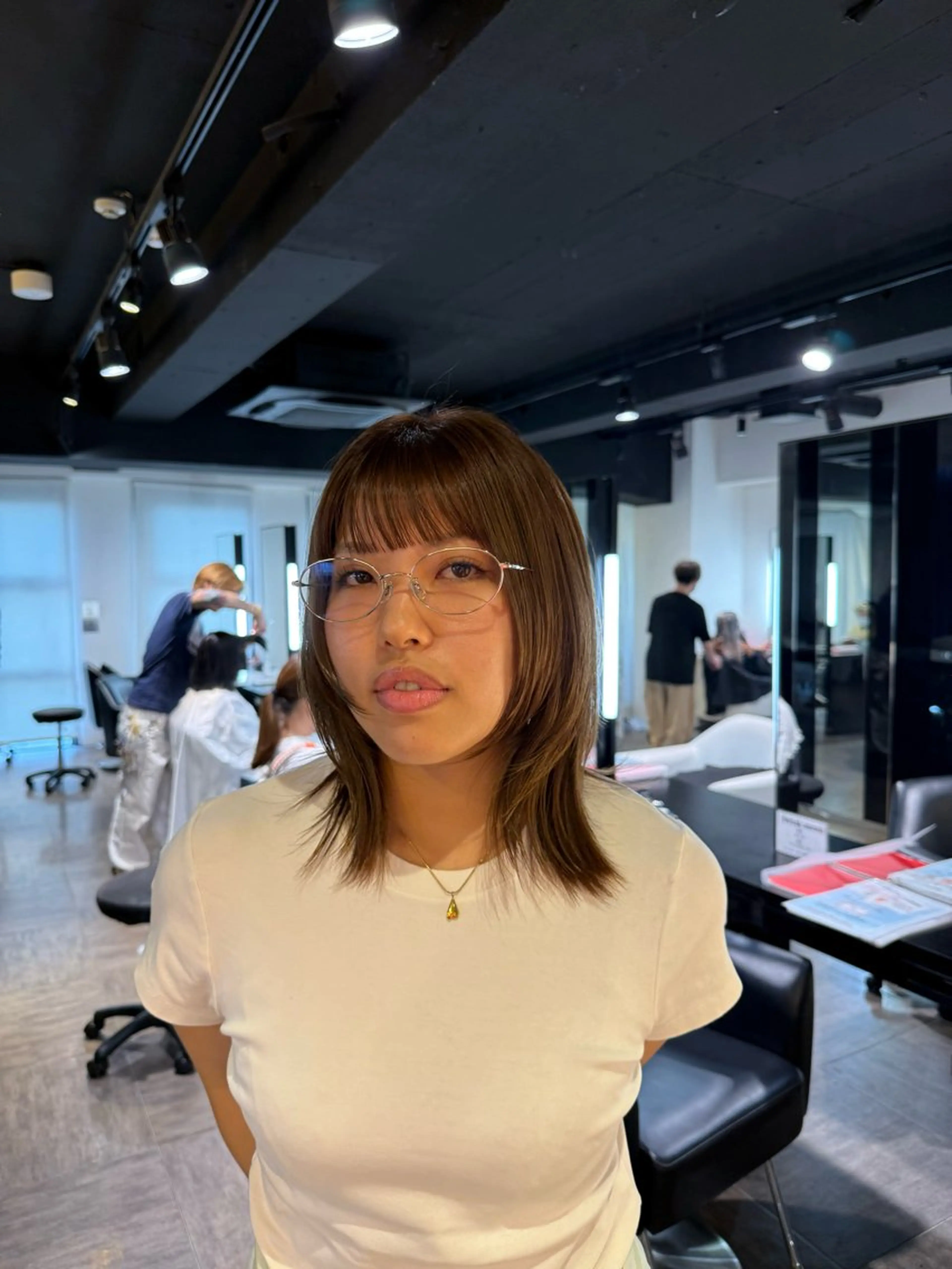 ミディアム カラー カット ヘアカラー レイヤー/艶カラー ROKUのヘアスタイル