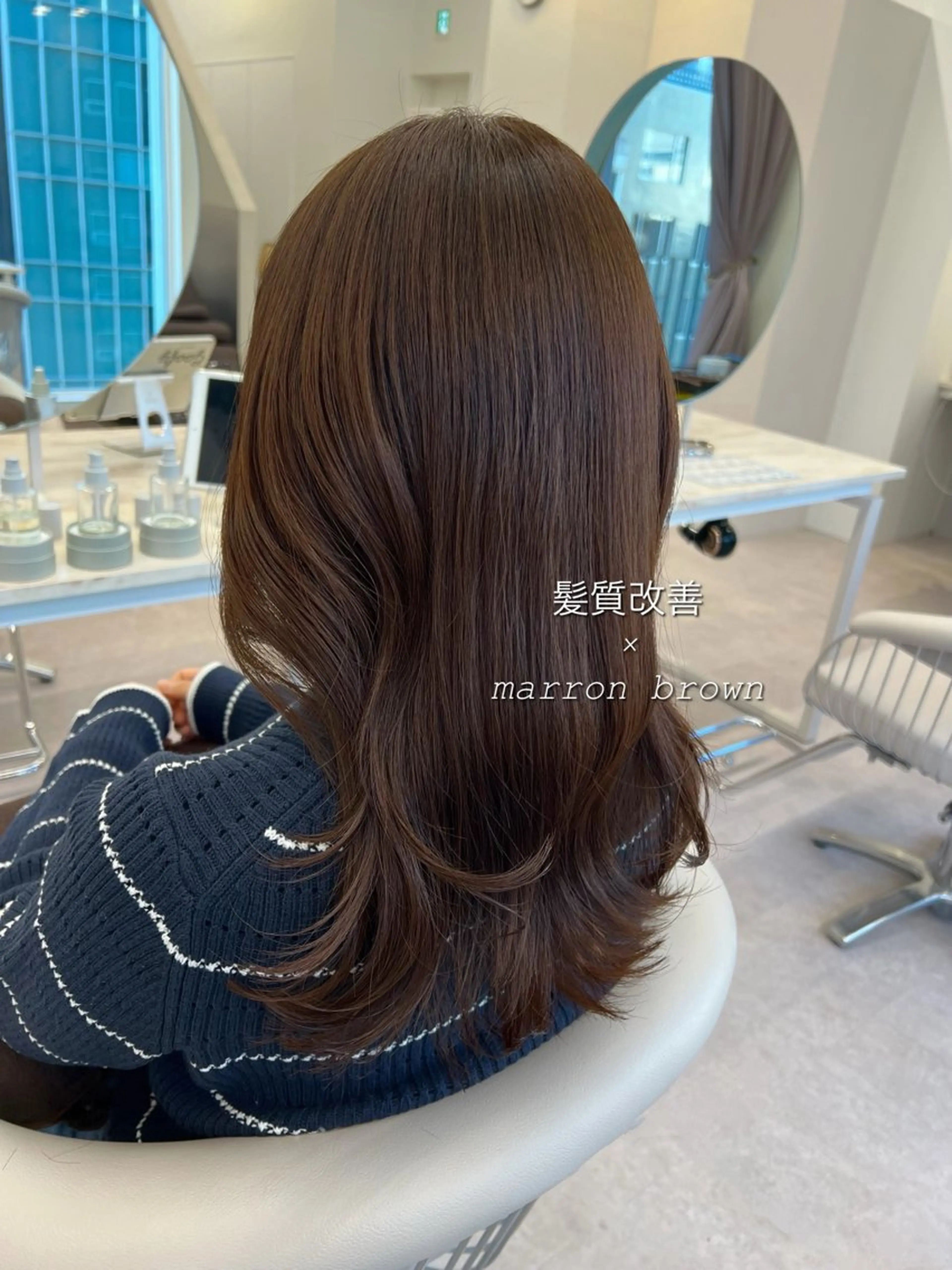 セミロング カラー 美髪矯正/髪質改善/ 艶髪🤍伊藤梨紗のヘアスタイル