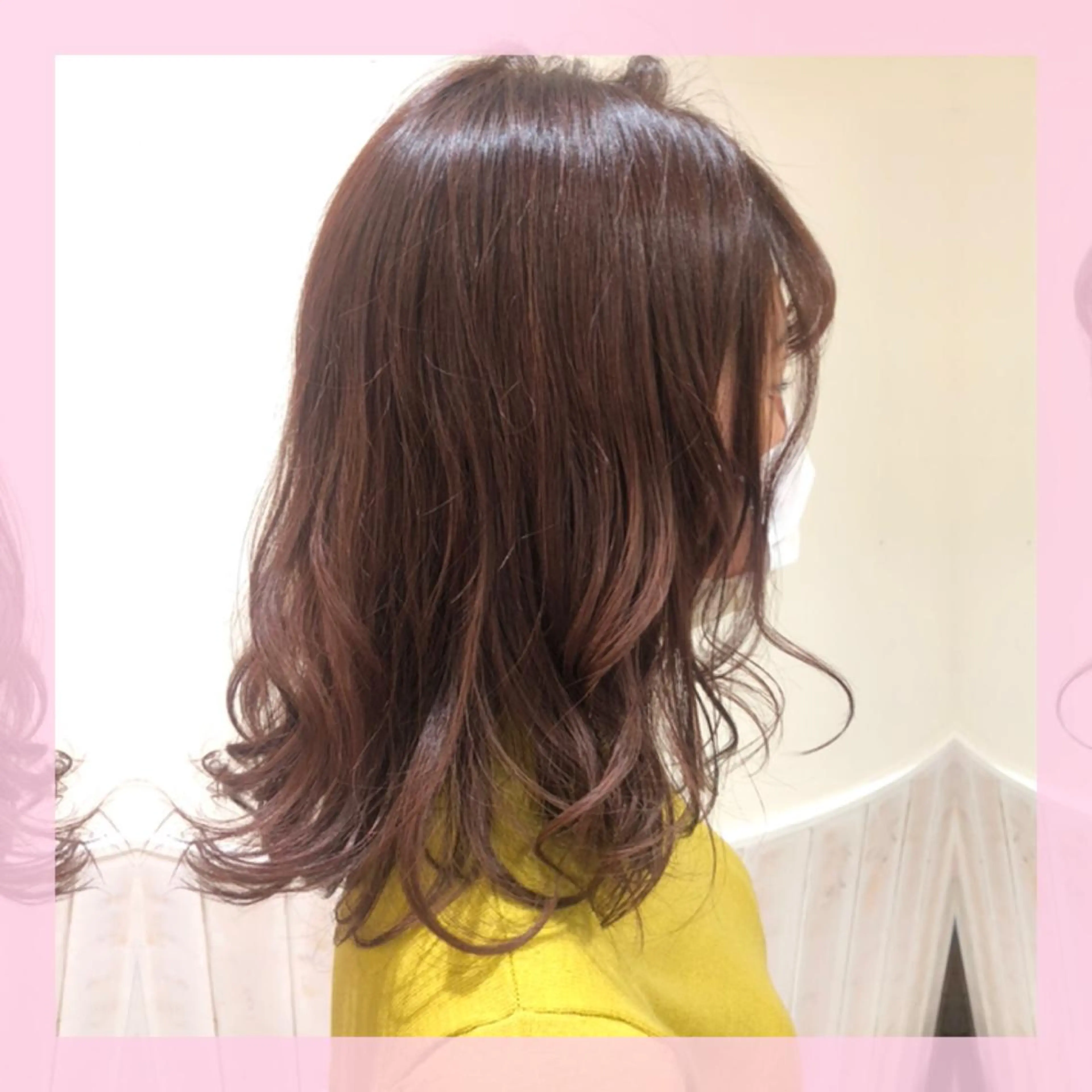 ミディアム カラー ベージュカラー ピンクカラー ピンクベージュ カット ヘアカラー トリートメント plum.所属・🍒前川 🍒のヘアスタイル