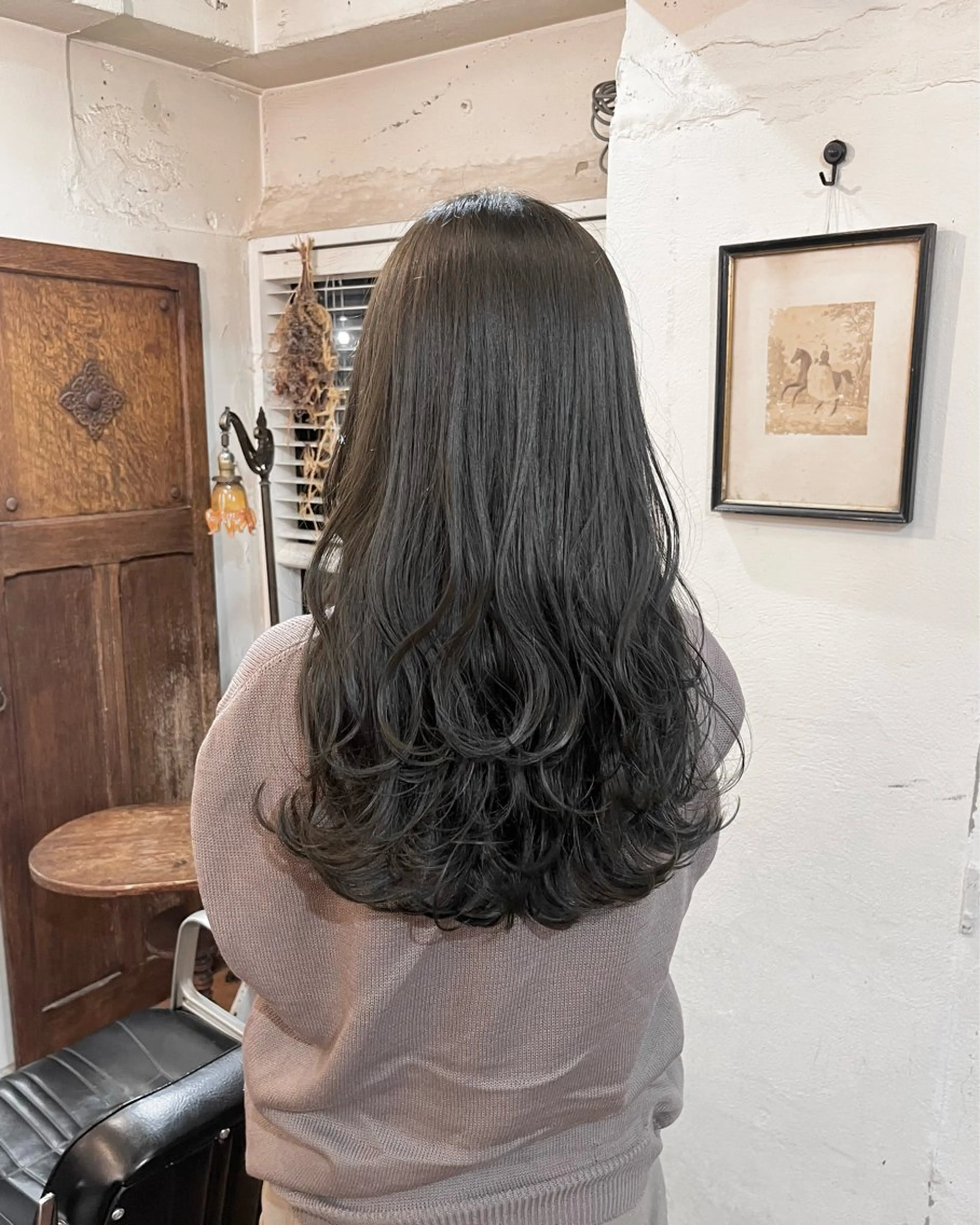 ロング カラー カット ヘアカラー 暗髪とオリーブ🌿 渡辺拓人のヘアスタイル