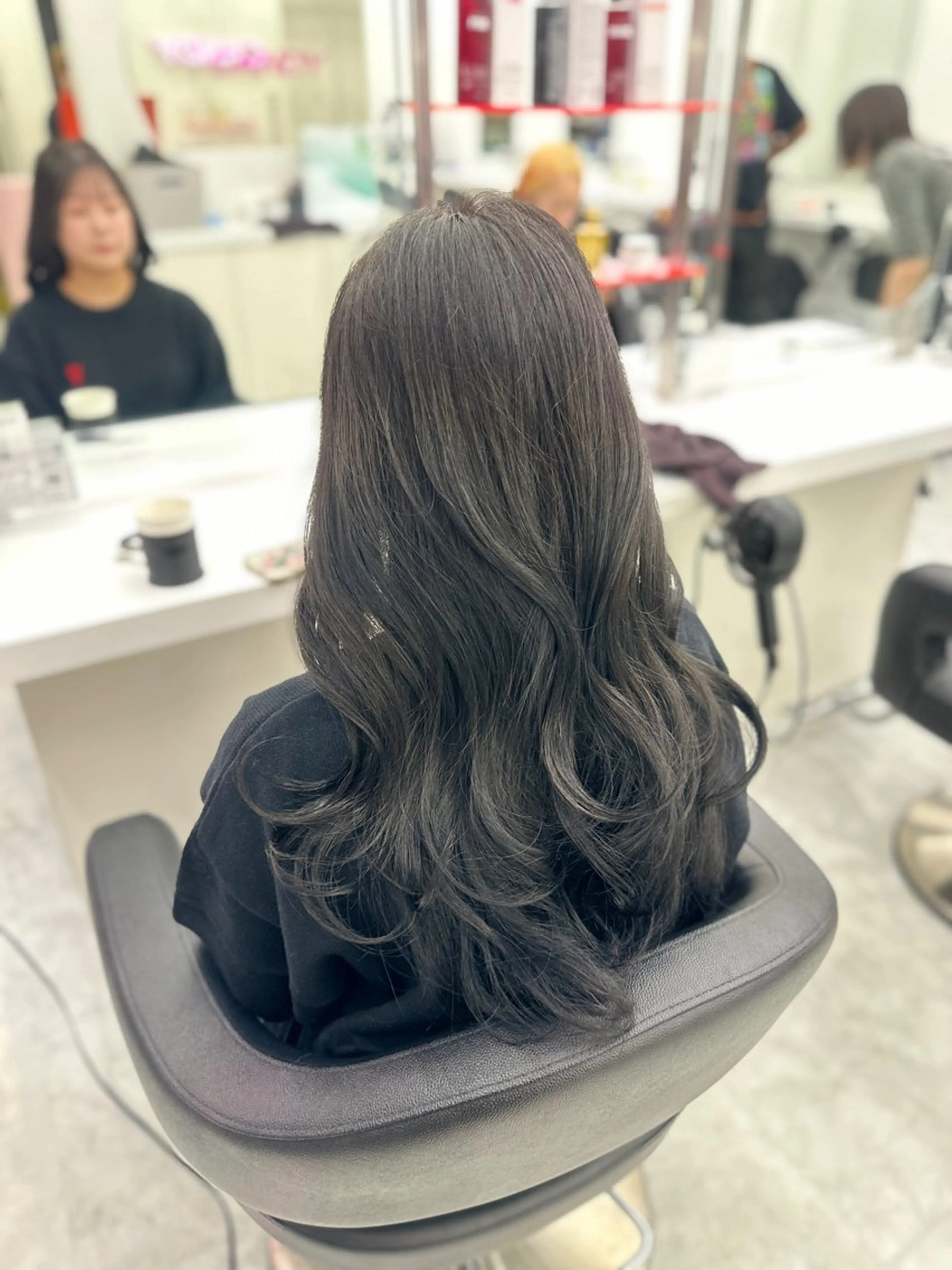 ロング カラー パーマ ヘアアレンジ メンズ キッズ ♥️韓国ヘア レイヤー♥️ゆりのヘアスタイル