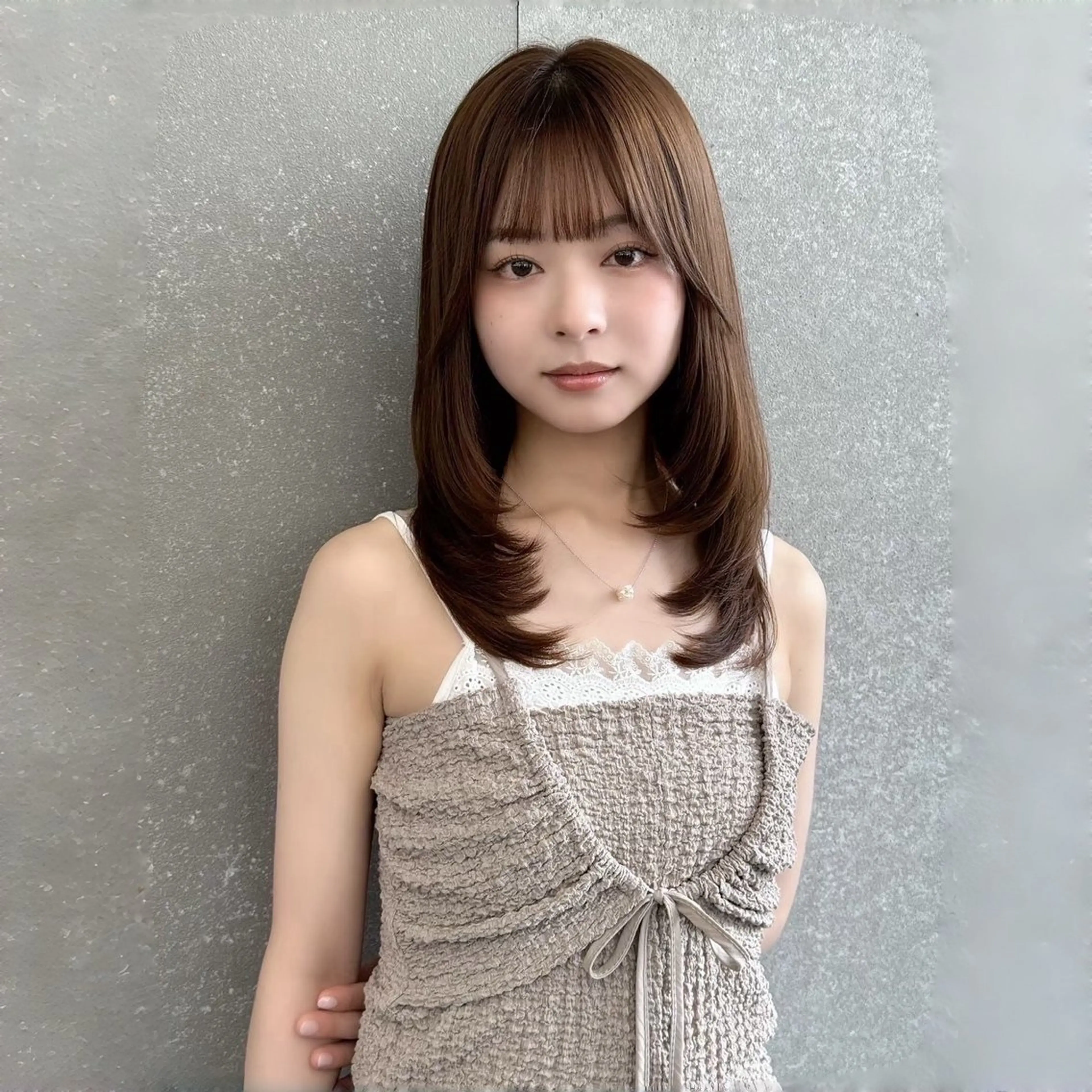 セミロング Hazuki ／韓国ヘア／レイヤーのヘアスタイル