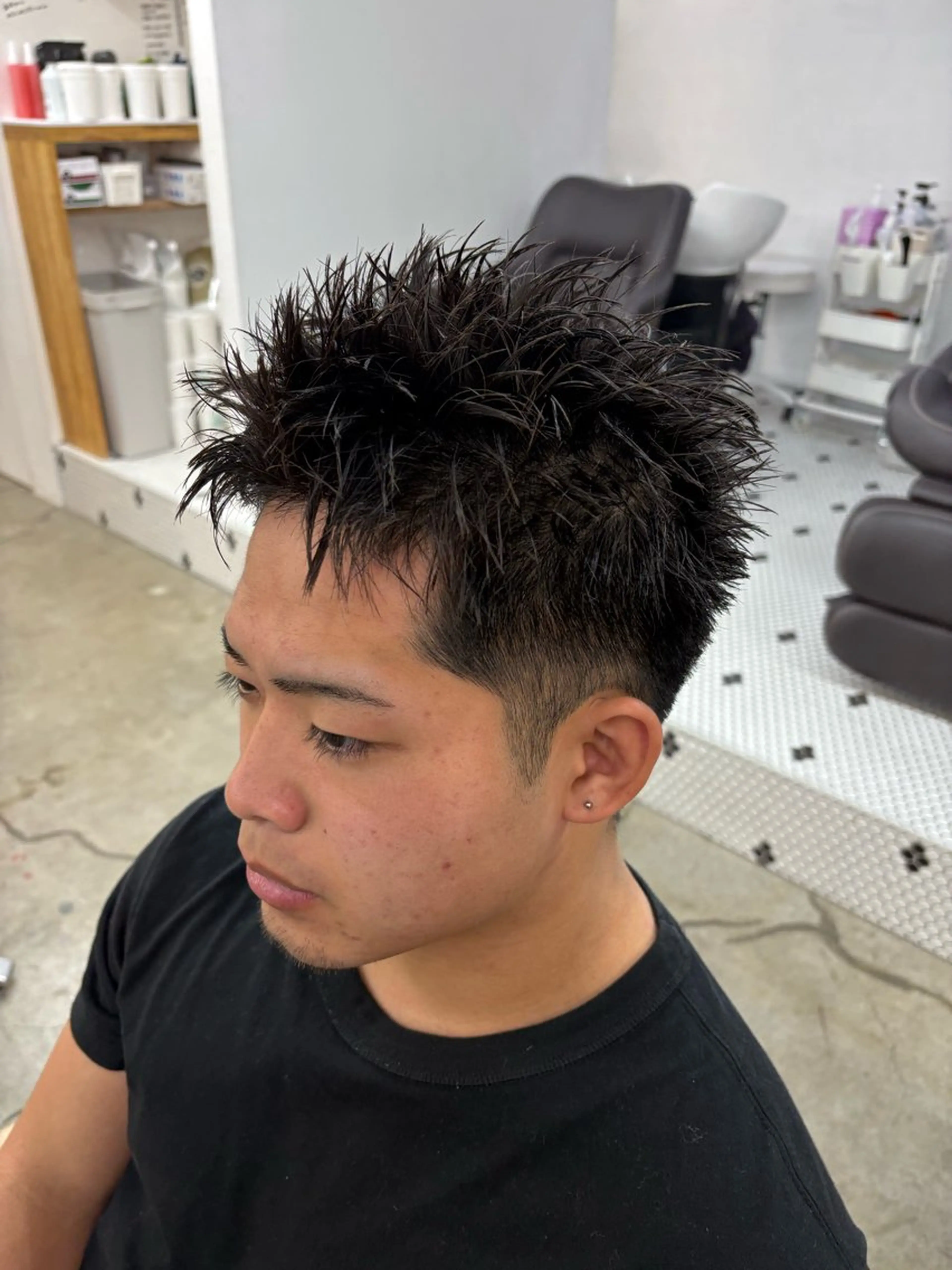 パーマ メンズ メンズパーマ スパイキーショート カット メンズハイトーン特化 てるぼうのヘアスタイル