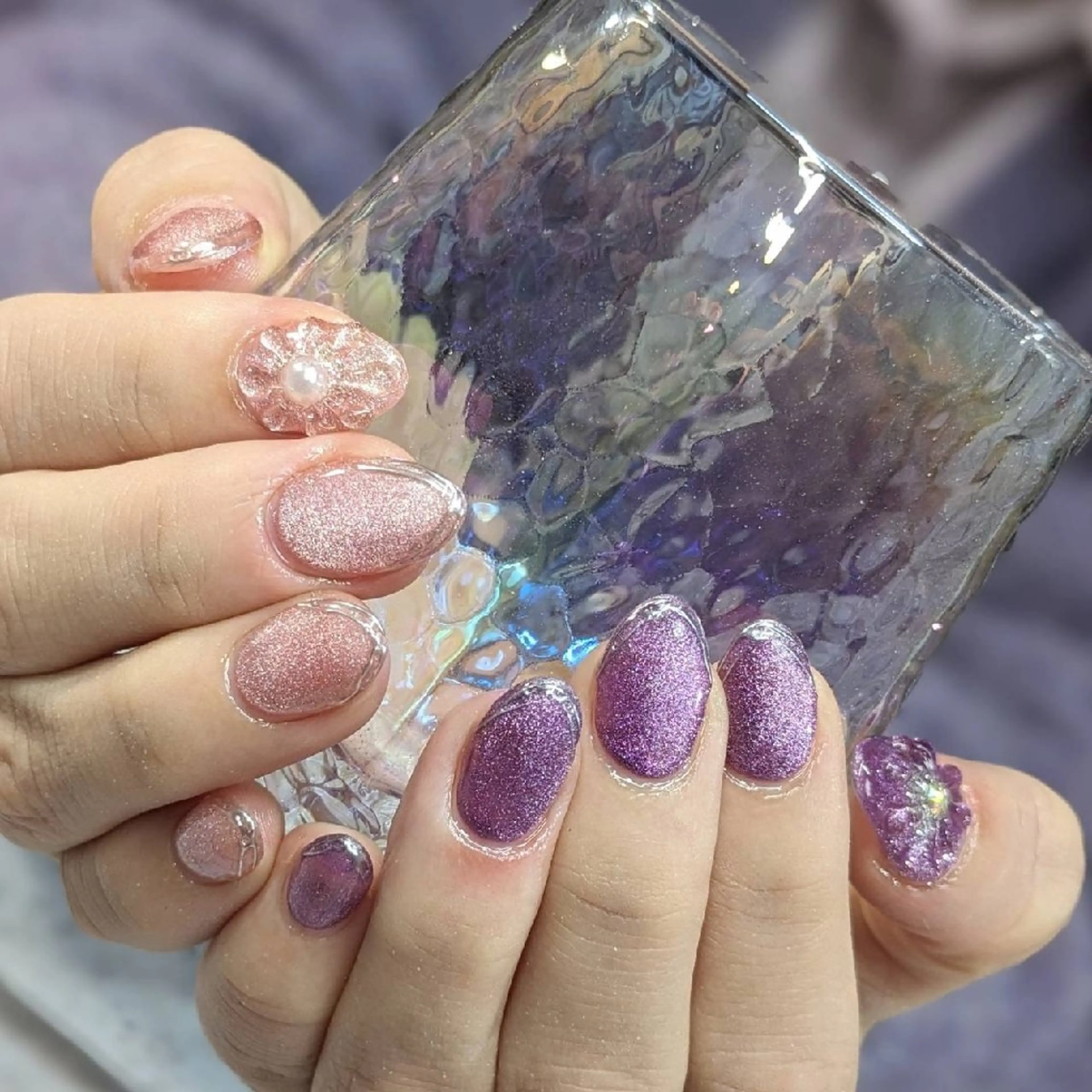 ネイル フラワーネイル マグネットネイル ミラーネイル ぷっくりネイル ハンドネイル ネイルサロンベルティ .keikoのネイルデザイン