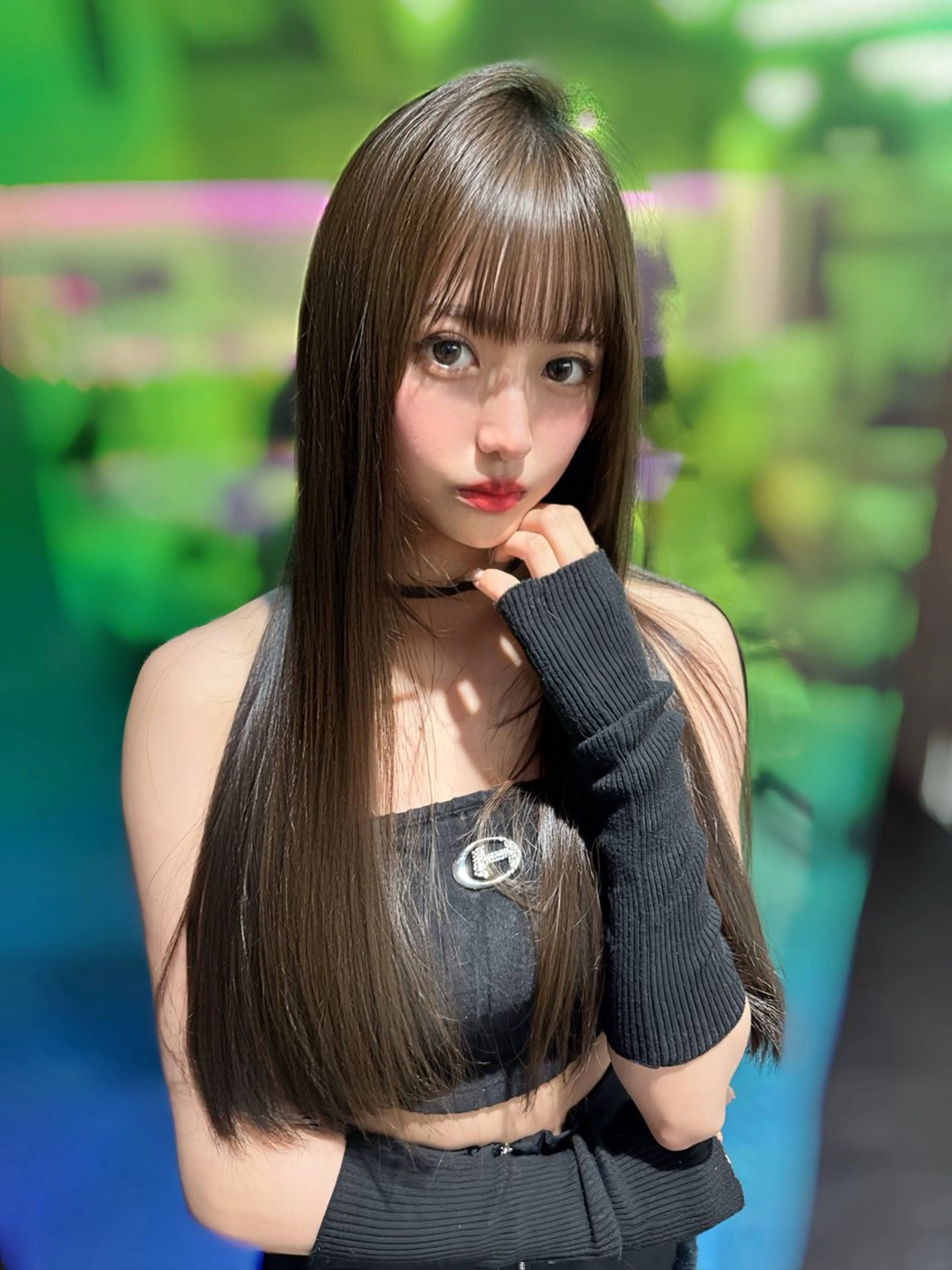 ロング 顔周りカット 髪質改善 韓国風ヘア カット ヘアカラー トリートメント 渋谷韓国レイヤー /SAYAKA🩶ᩚのヘアスタイル