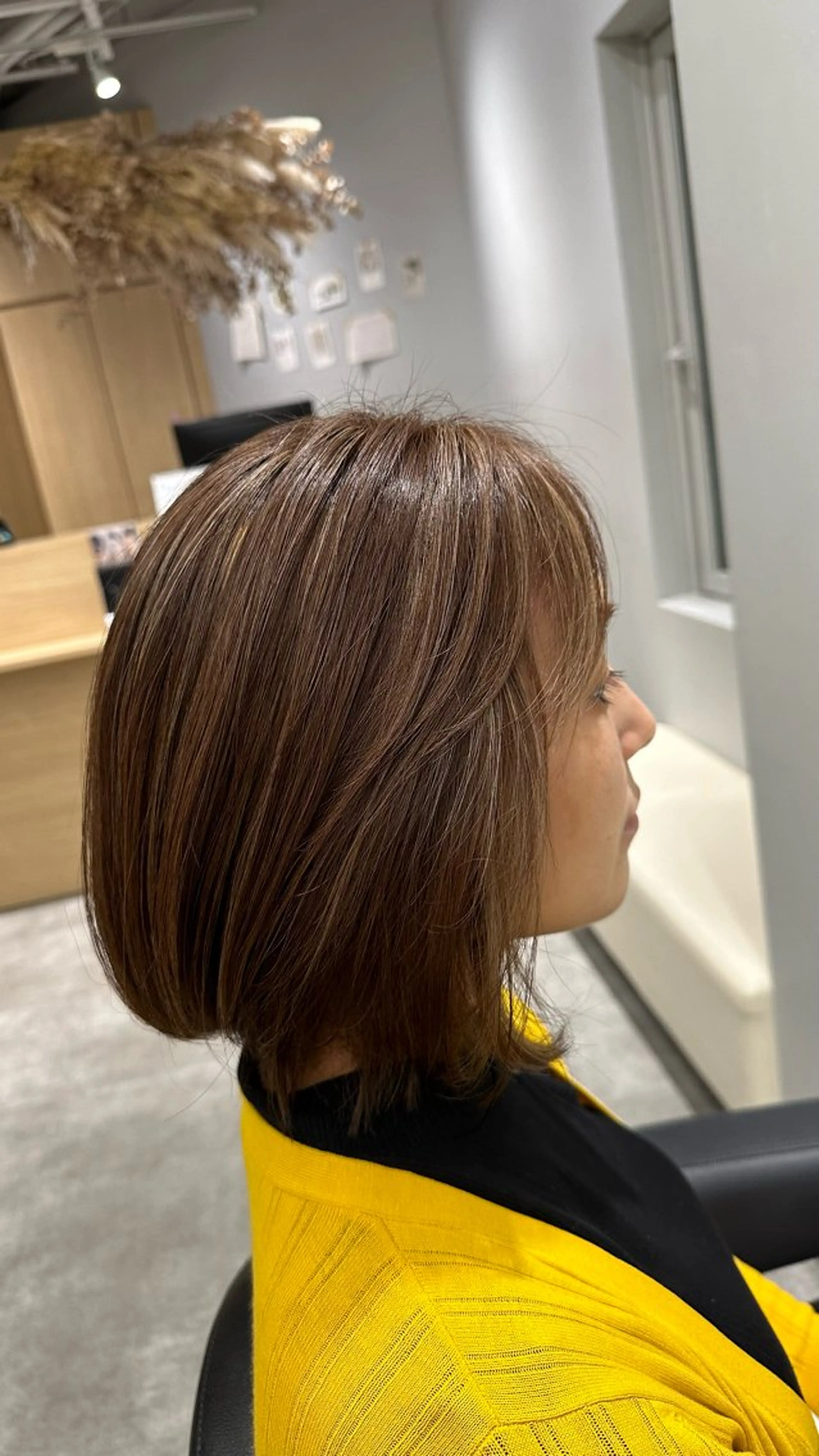ミディアム カラー ハイライトカラー ハイライト カット ヘアカラー 巻ける髪質改善🫧ハ イライト/永田汰伊智のヘアスタイル
