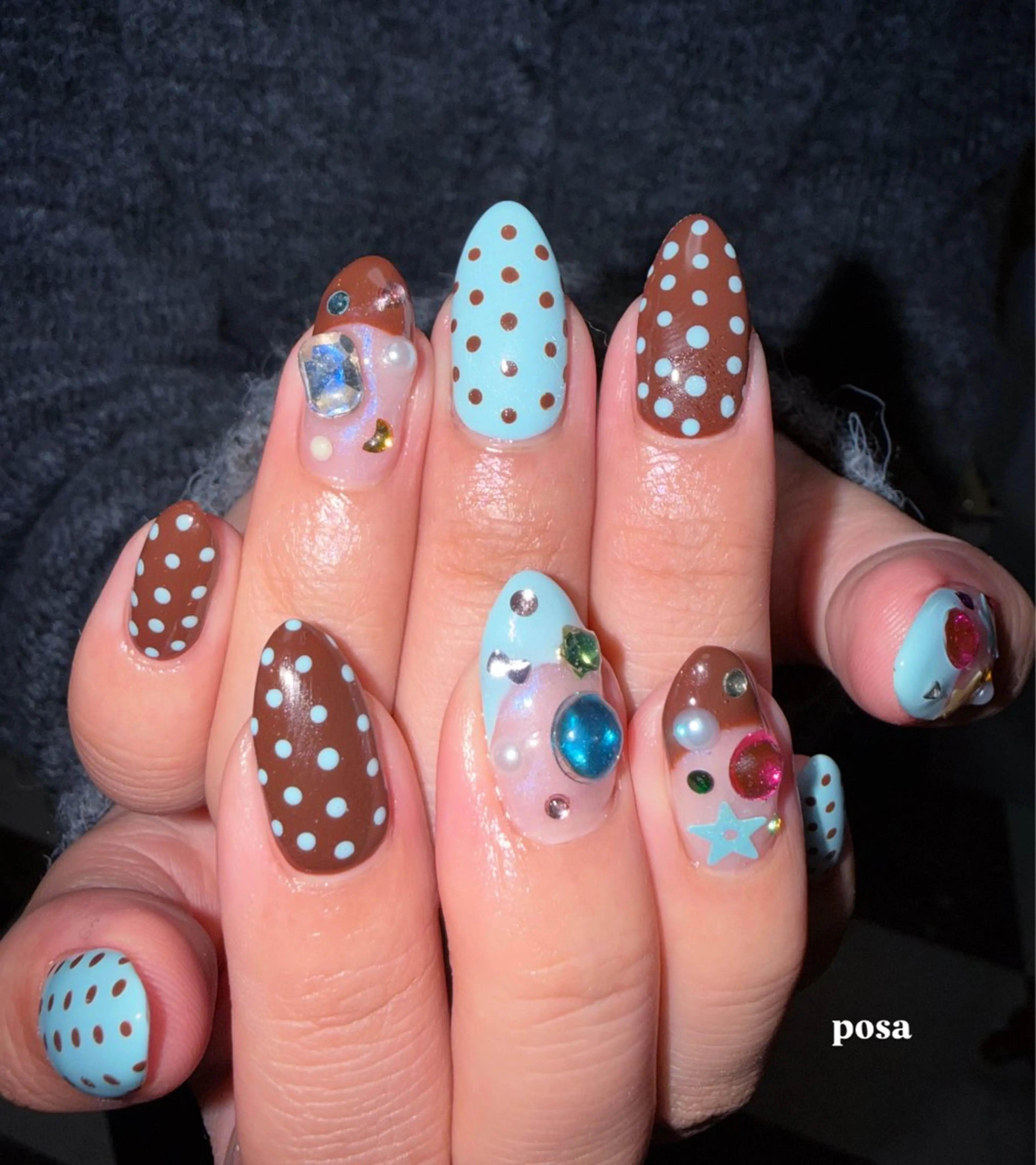 ネイル ドット シンプルネイル ハンドネイル posa nail モエミのネイルデザイン