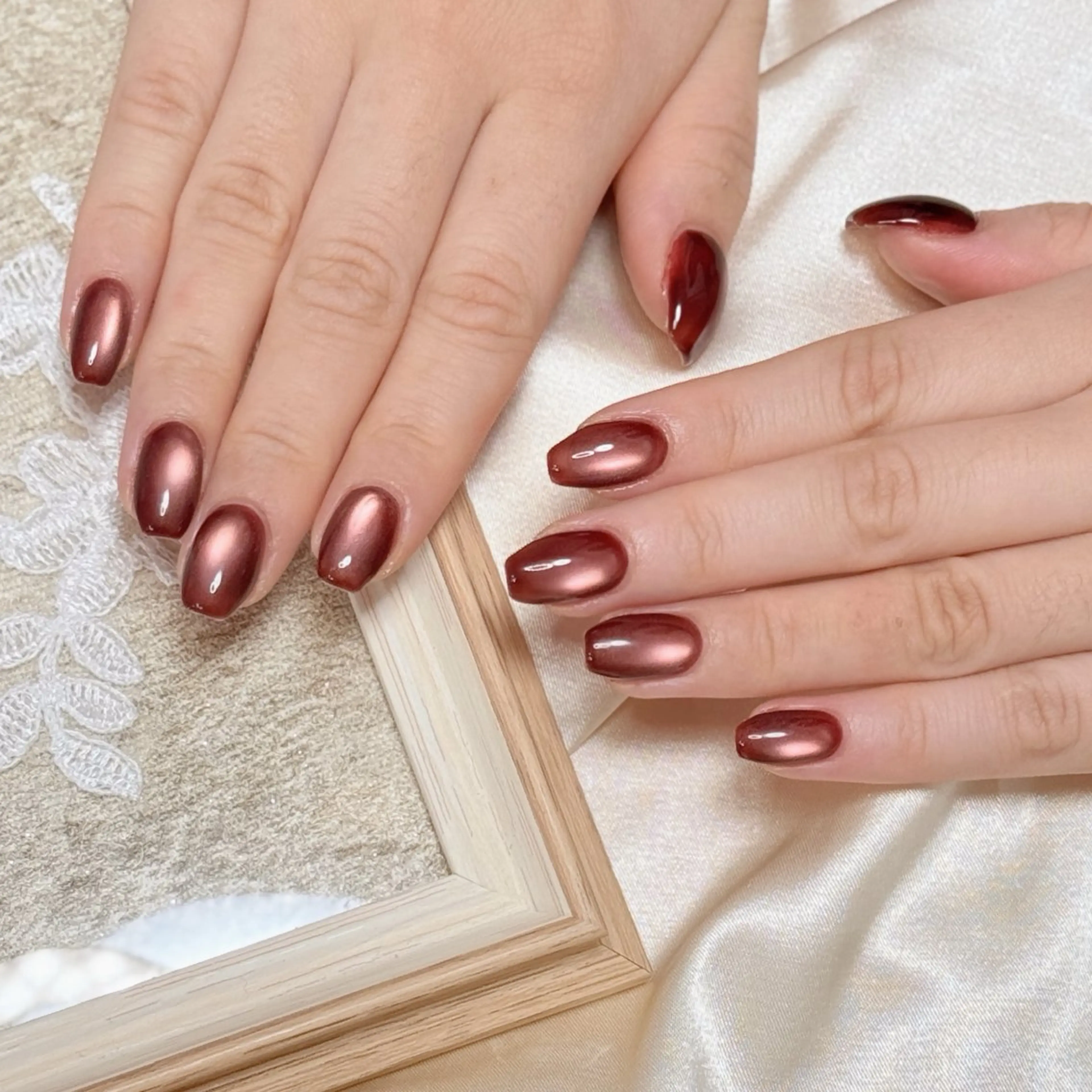 ネイル アートネイル オーロラネイル チークネイル フレンチネイル ガラスフレンチ 🎀🎀YooLi Nail Salonのネイルデザイン