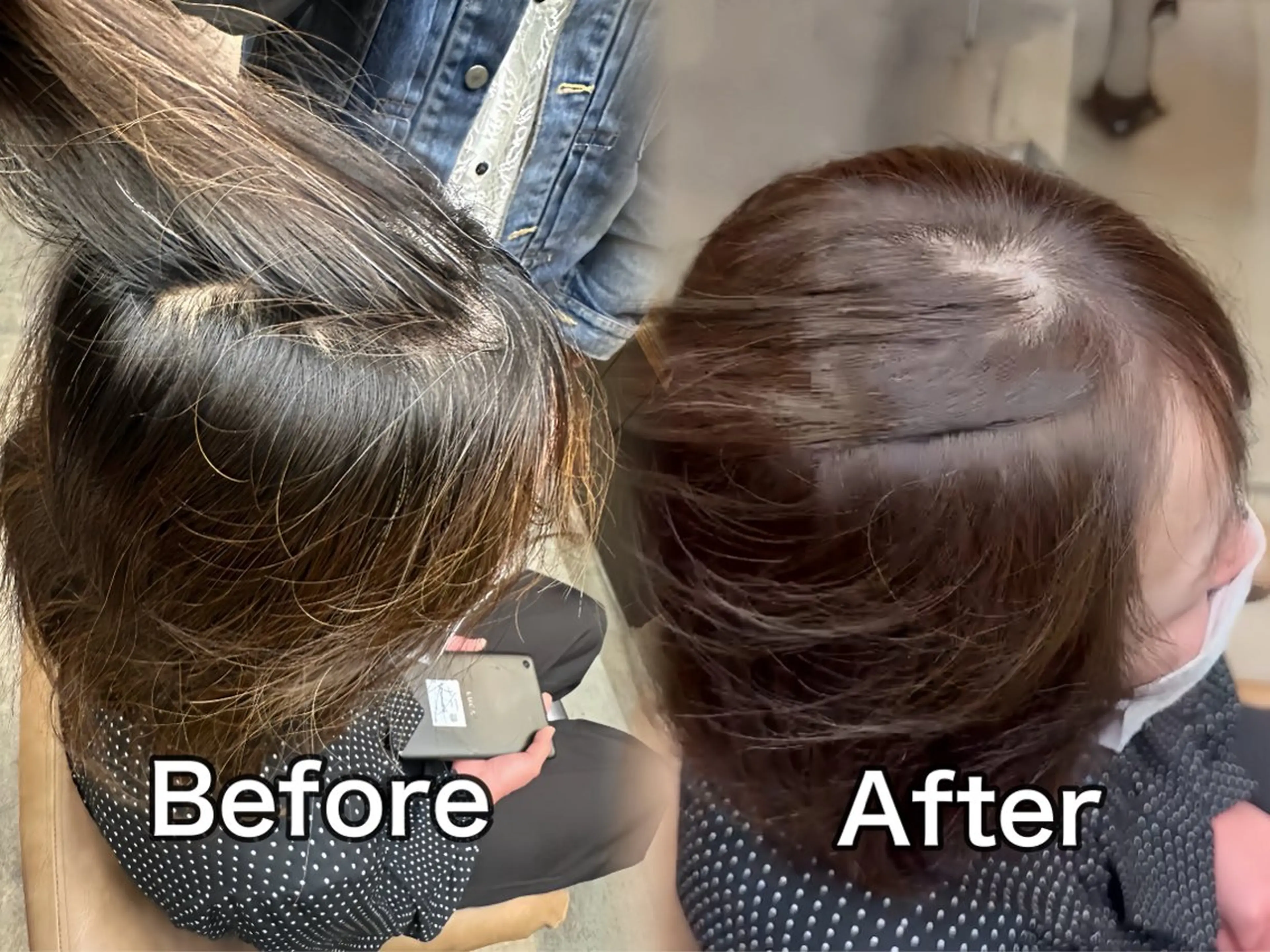 ミディアム カラー カット ヘアカラー トリートメント ダブルカラー/ 髪質改善/ハクのヘアスタイル