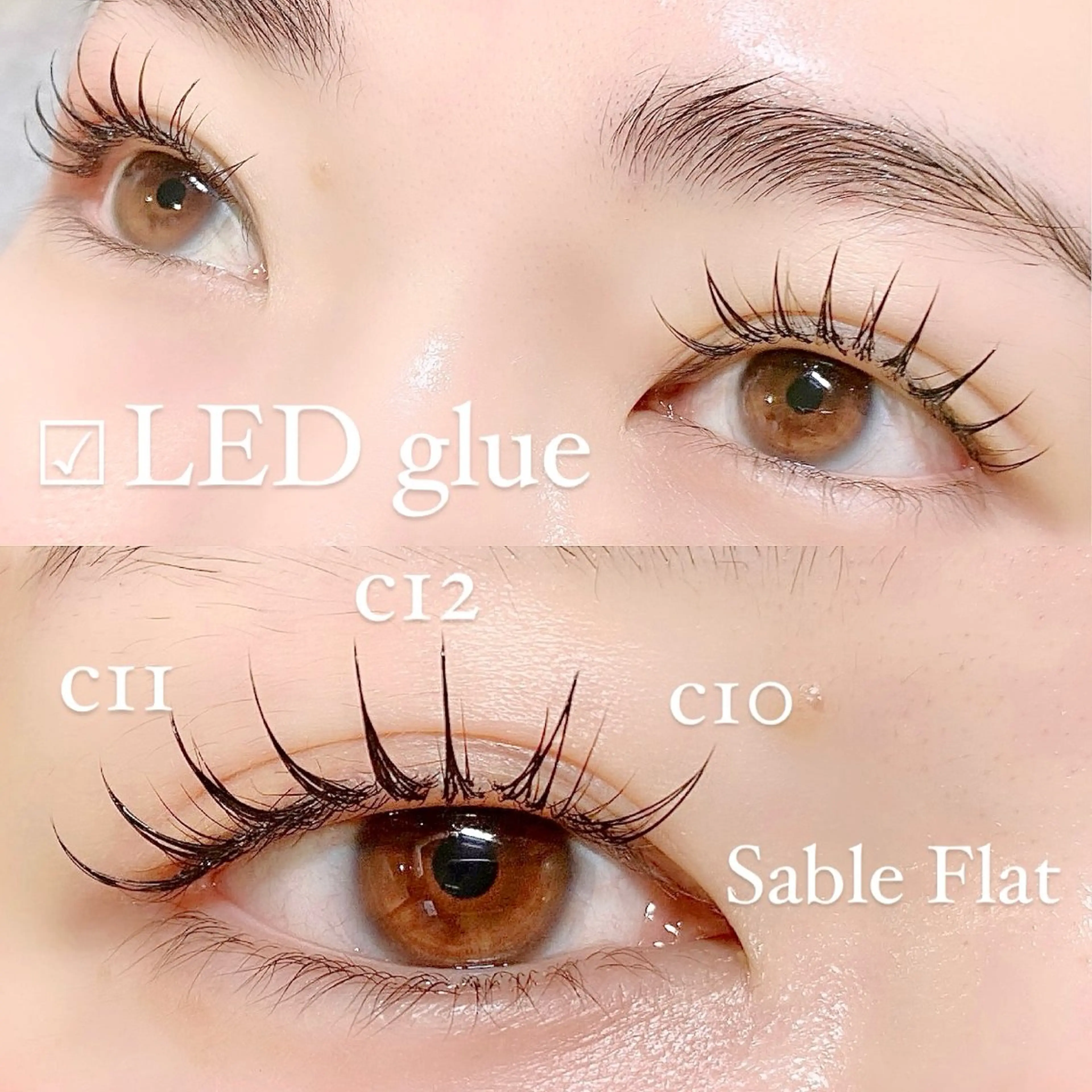 しみにくい◎高持続⭐️最新LEDグルー装着⭐️セーブルフラットラッシュ60分¥6000(2回目以降＋1500円)の写真