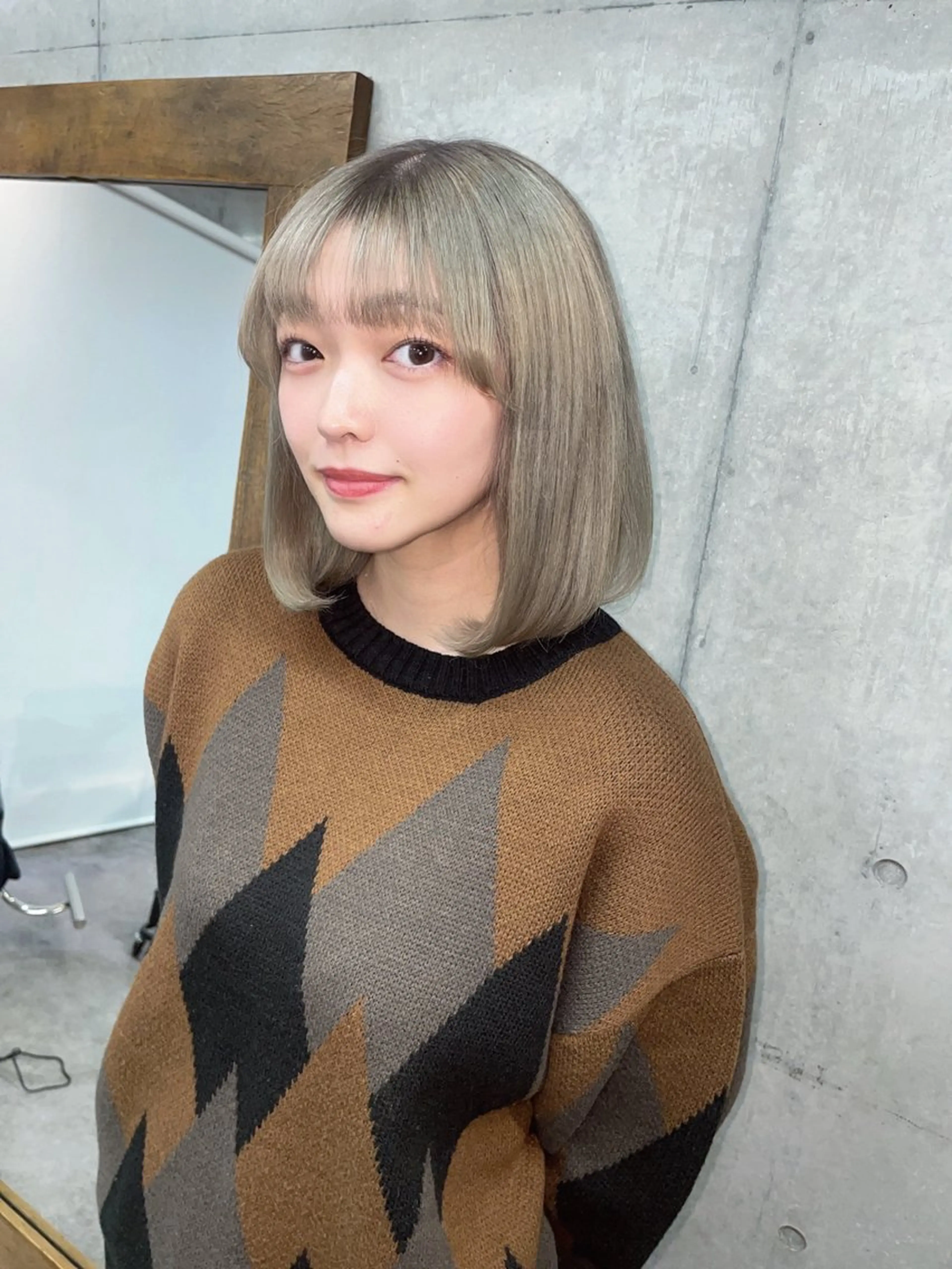 ミディアム カラー ダブルカラー ハイトーンカラー トリートメント ヘアカラー トリートメント ★韓国メンズ/カラー /パーマrinka★のヘアスタイル