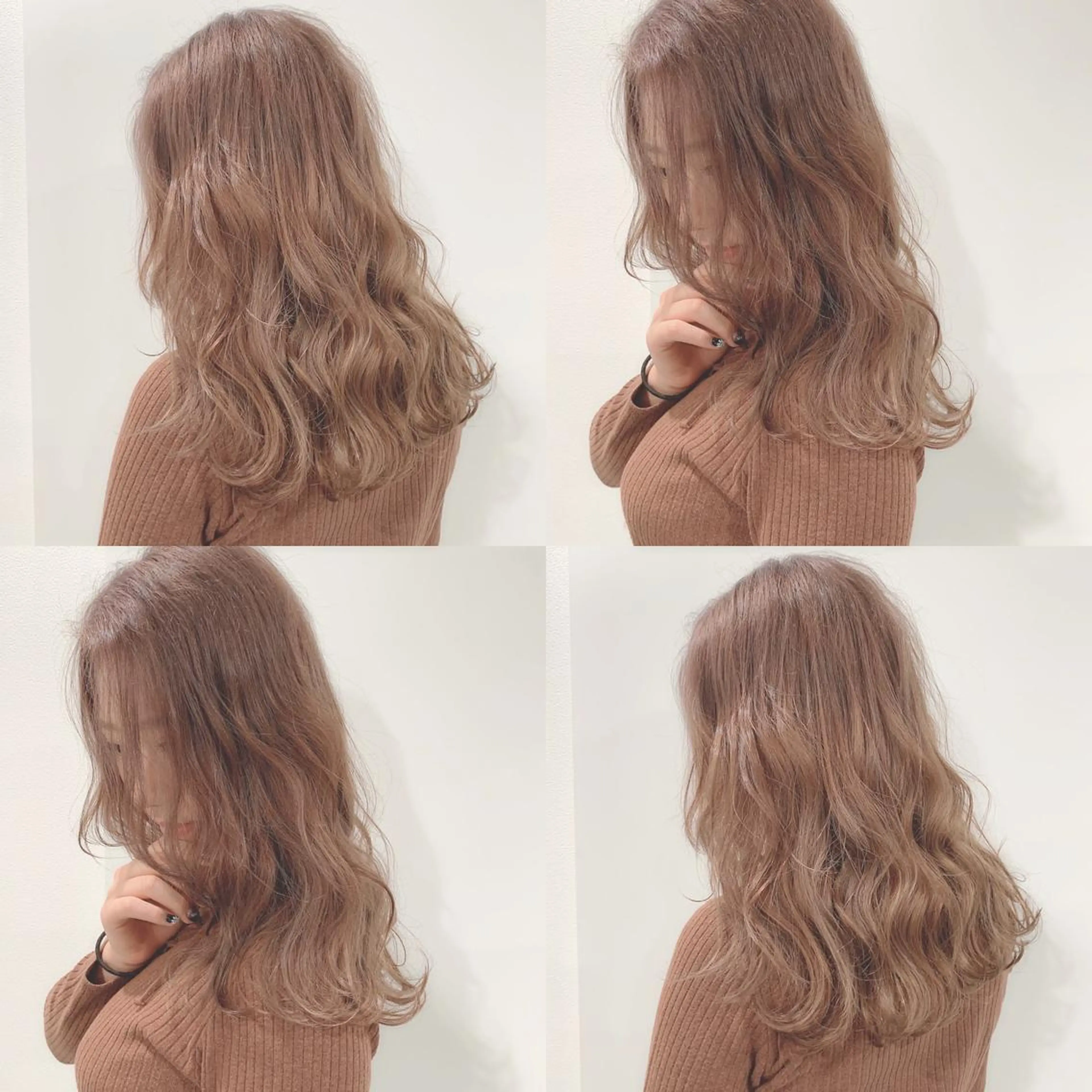 ロング アッシュ ハイライト レイヤーカット ヘアカラー Selene hair OSAKAのヘアスタイル