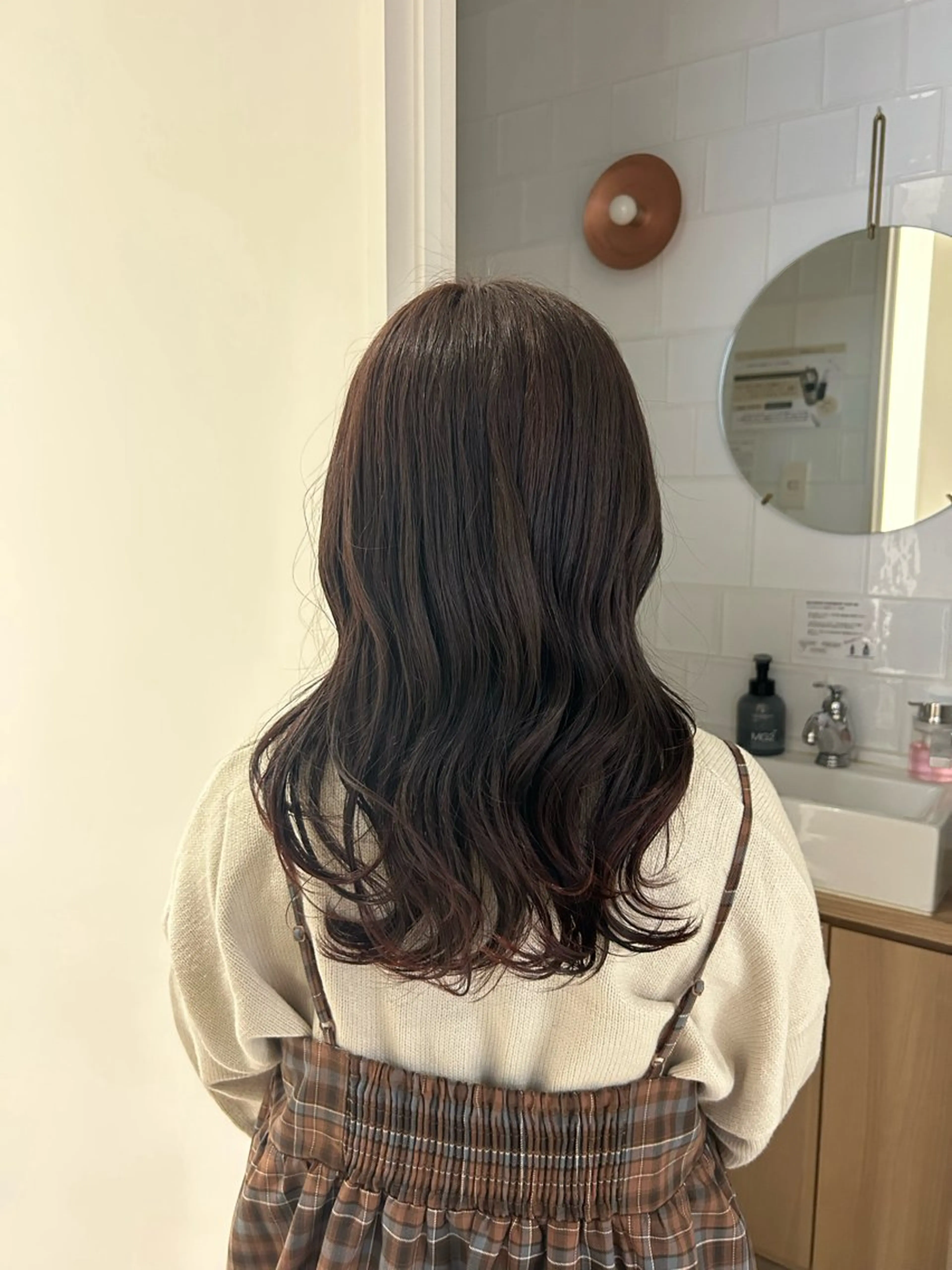 セミロング カラー Nanami🧸🤍 ワンカラーモデル募集のヘアスタイル