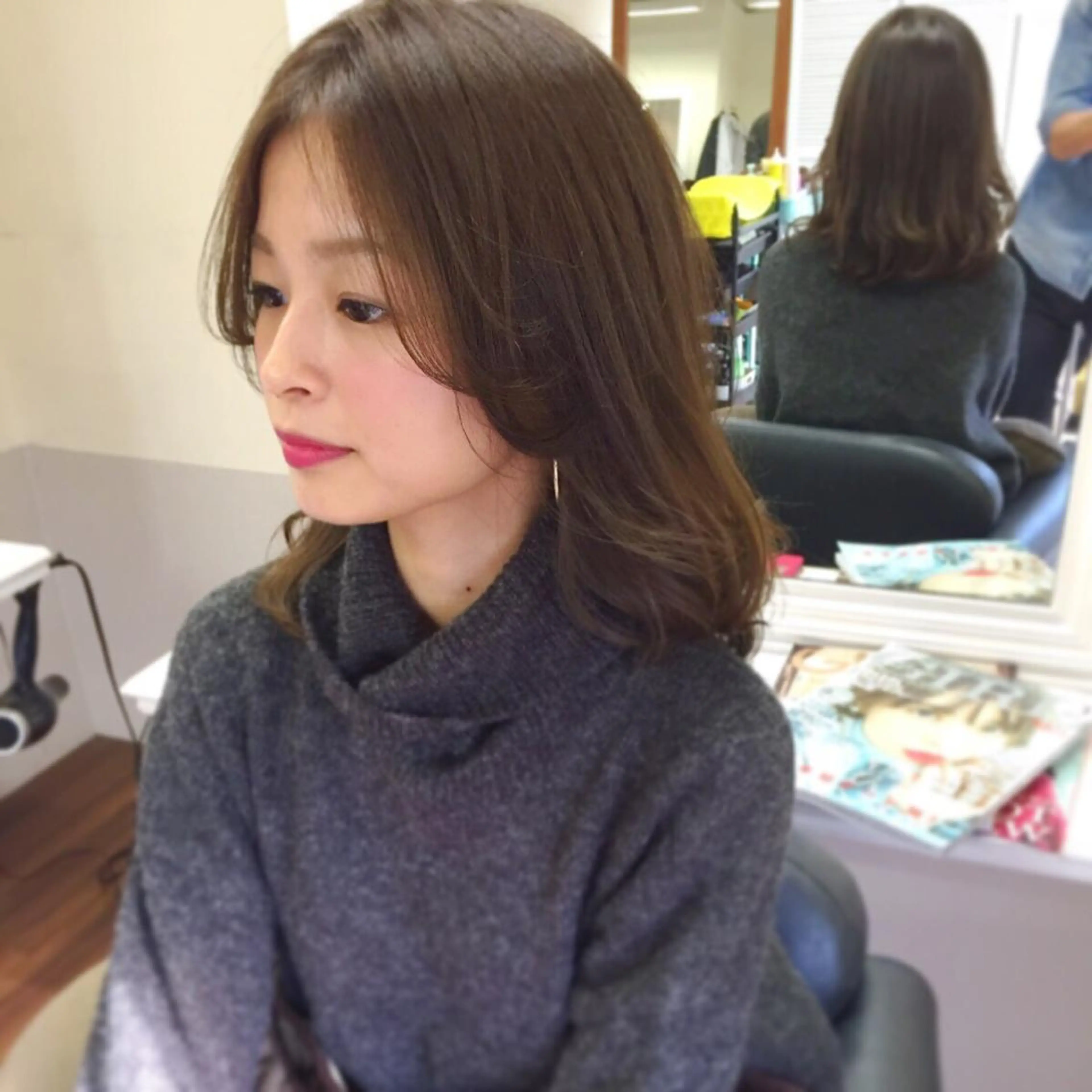 ショート ミディアム セミロング ロング カラー パーマ ヘアアレンジ ネイビーカラー 成松 勇治のヘアスタイル