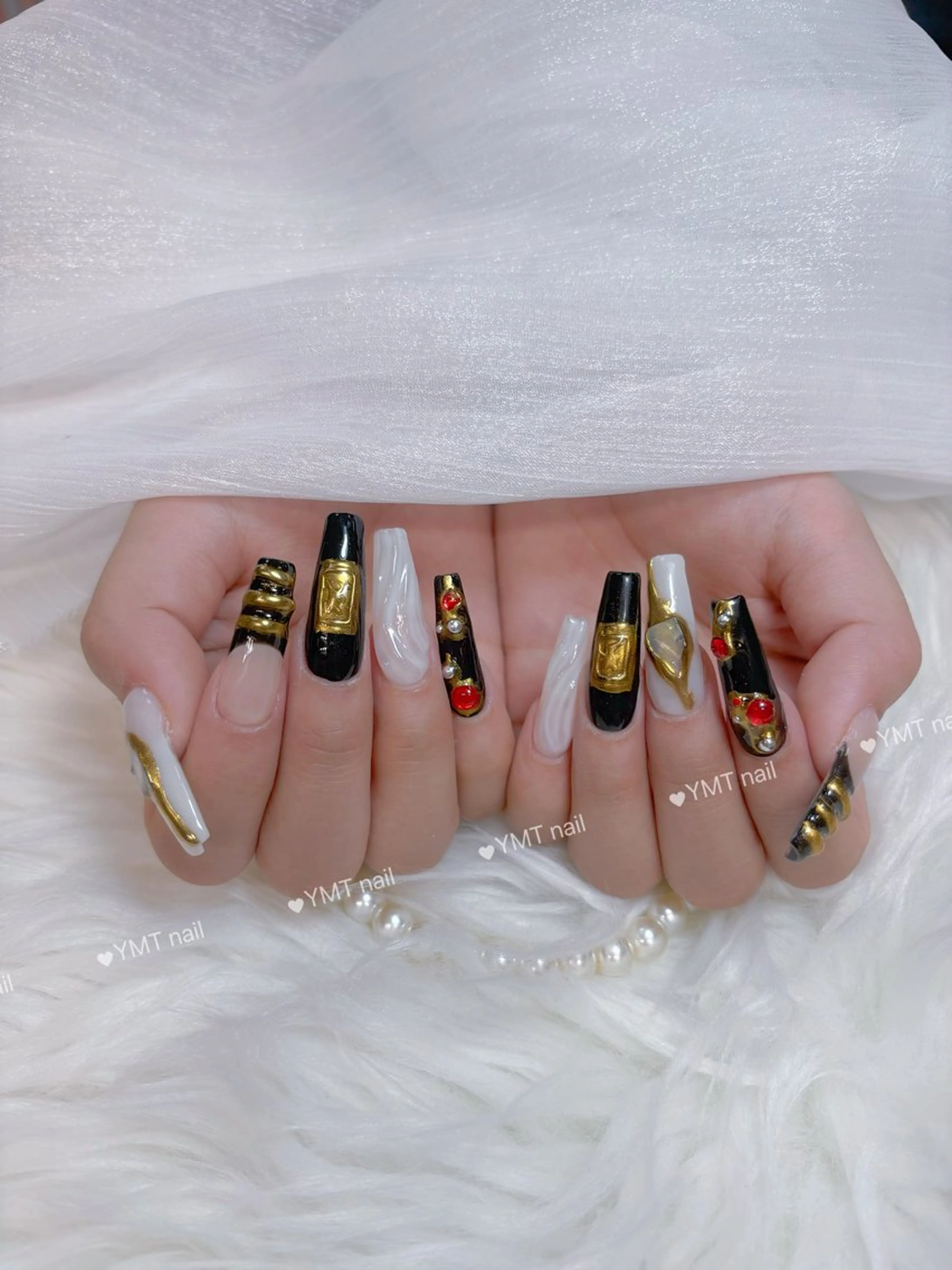 ネイル 長さ出し フットネイル ジェルネイル 韓国ネイル マグネットネイル ハンドネイル YMT NailStudioのネイルデザイン