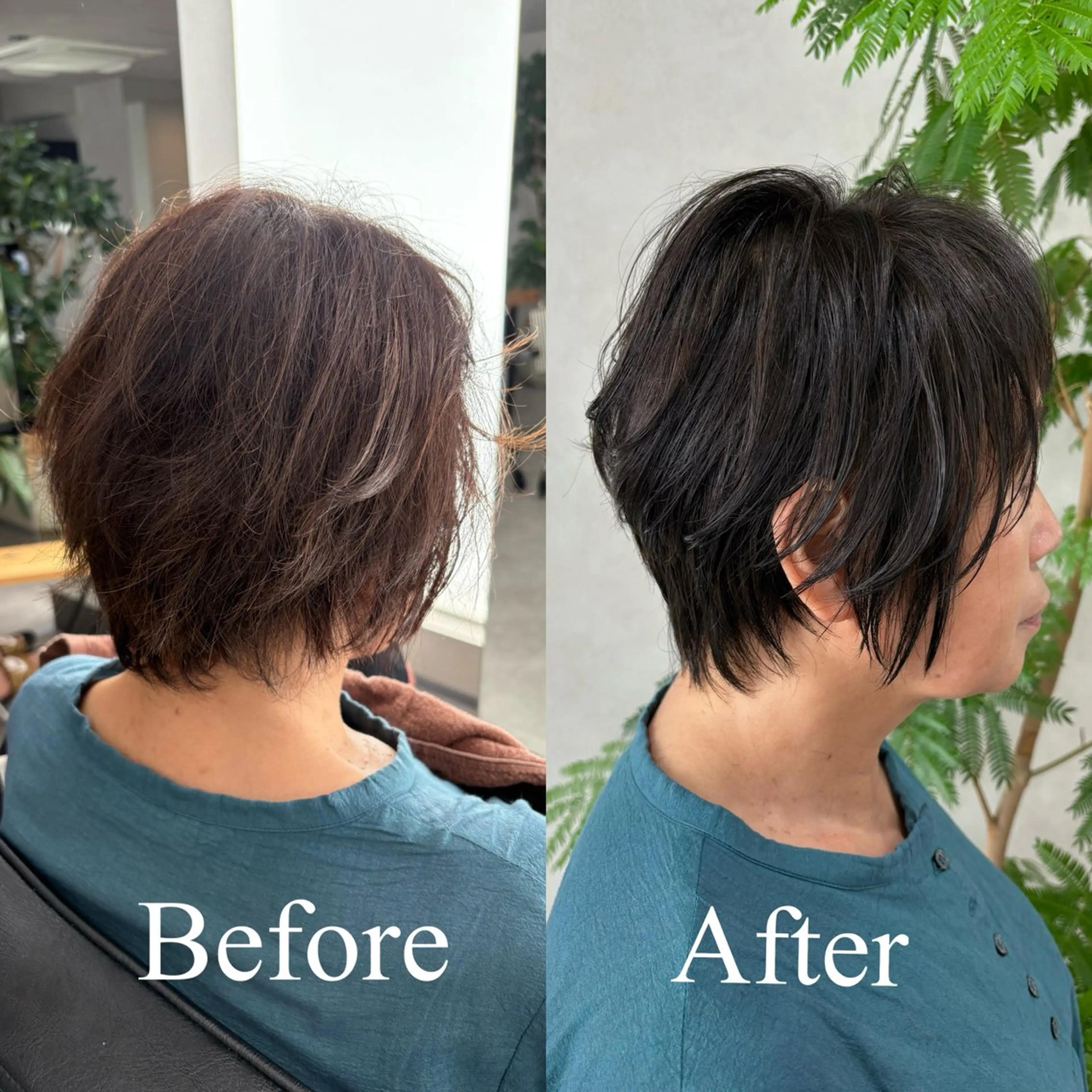 ショート カラー 透明感カラー ショートヘア カット ヘアカラー トリートメント qumu 横浜所属・🌿ボブ/縮毛矯正/ 透明感カラー🌿神永のヘアスタイル