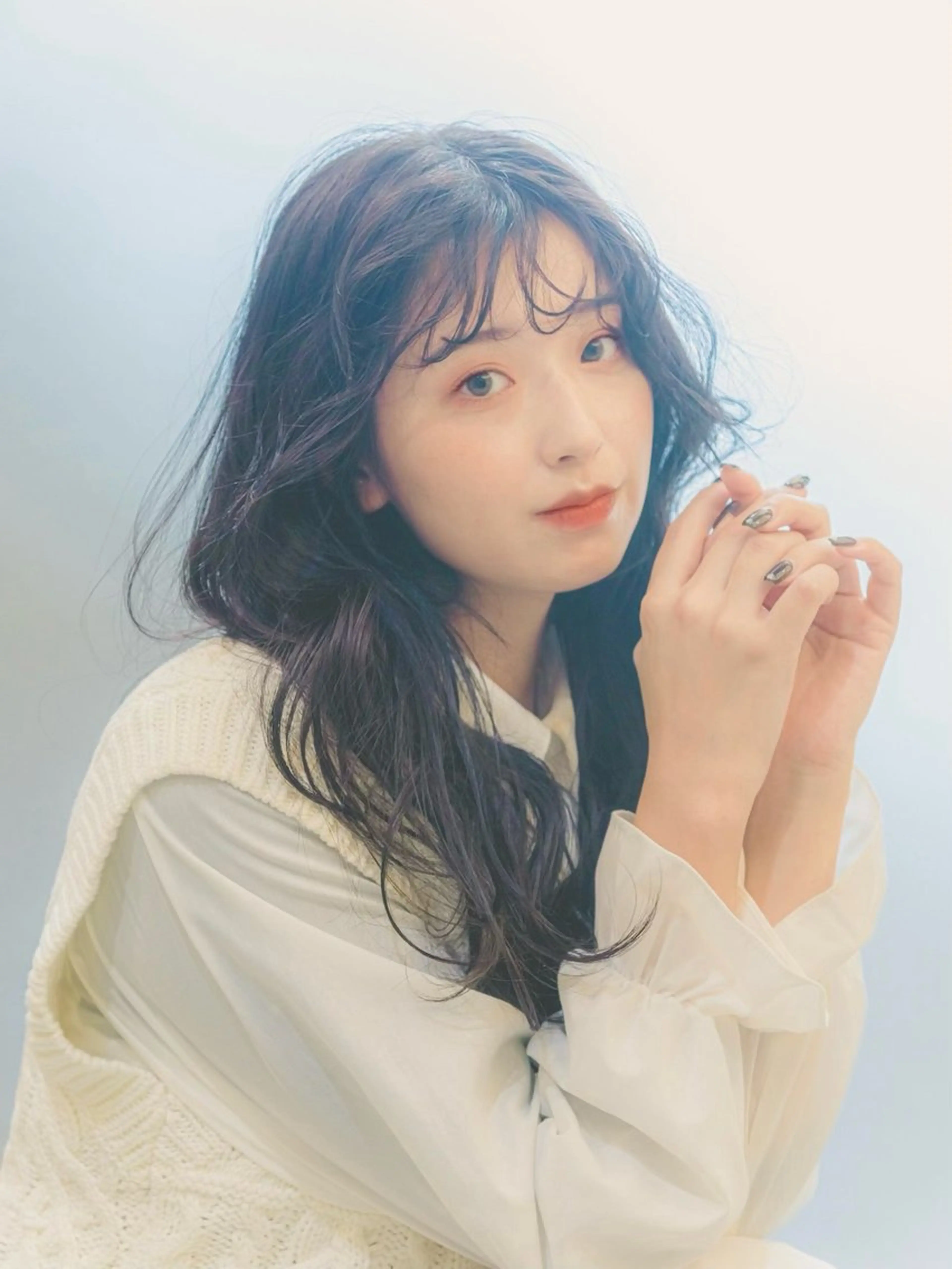 ロング カラー 透明感カラー ラベンダーカラー 艶透明感カラー/ ルーズパーマ/田中のヘアスタイル