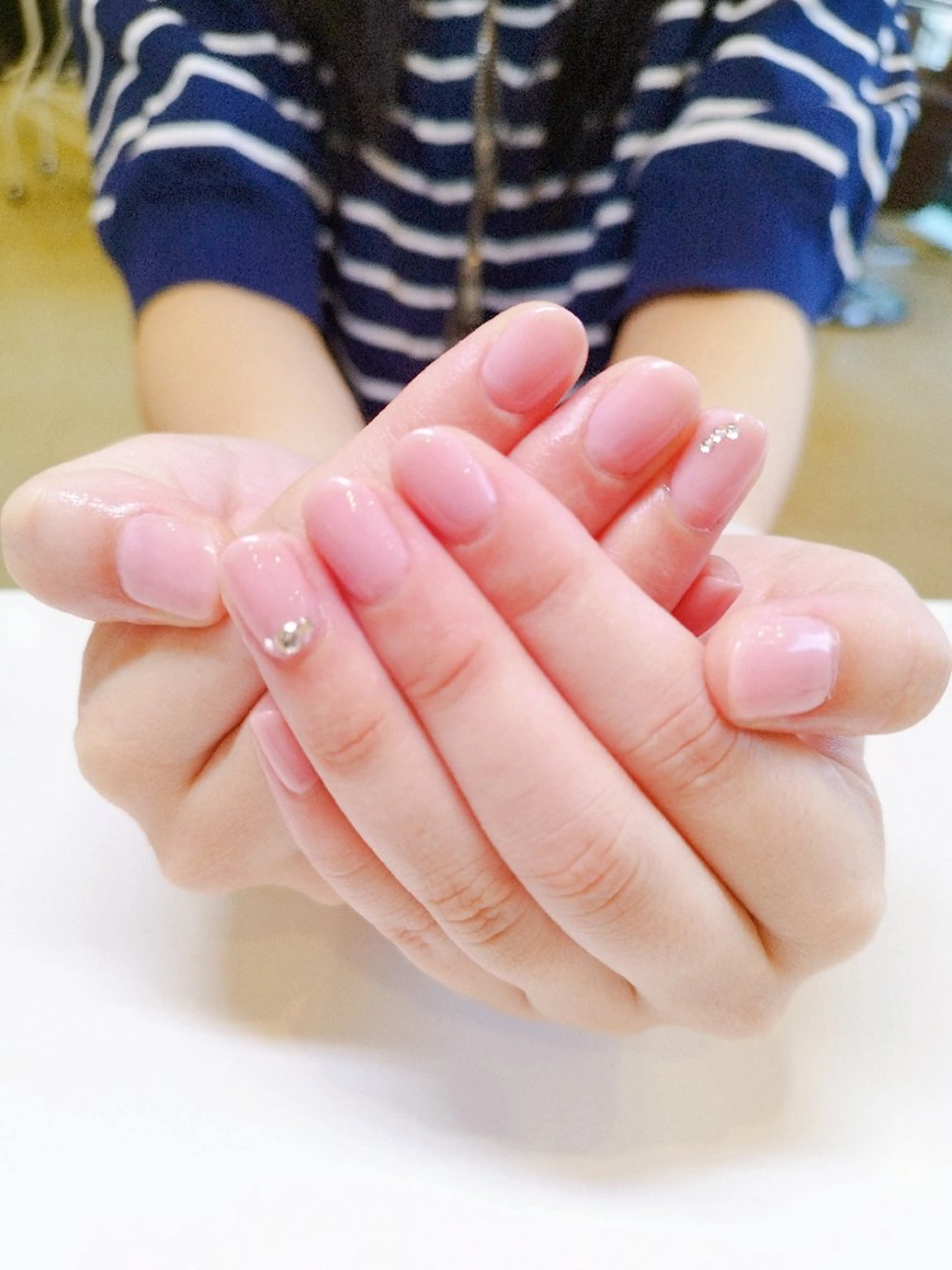 ネイル ピンク ストーンネイル YOCO ネイルのネイルデザイン