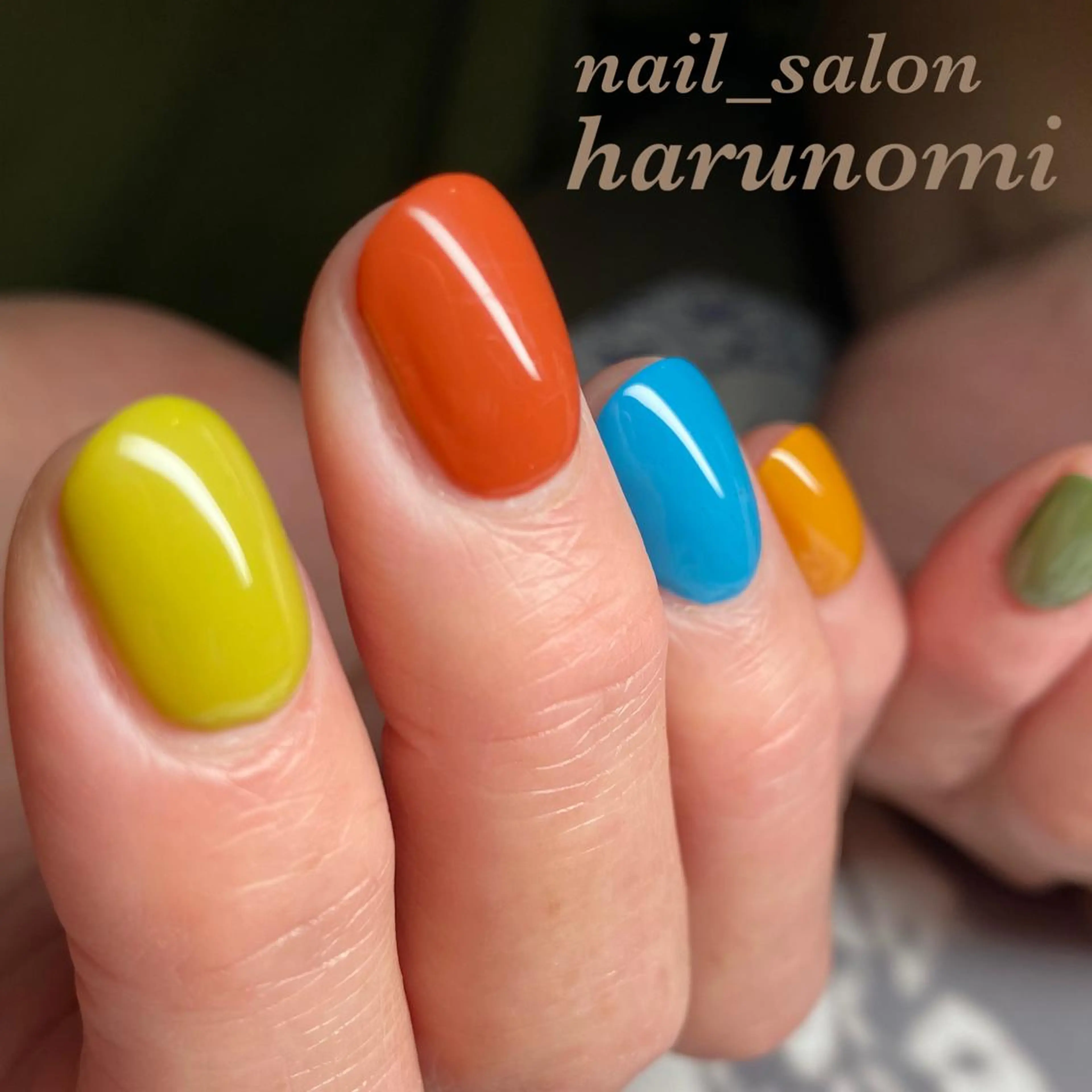 ネイル ブルー グリーン nailroom harunomiのネイルデザイン