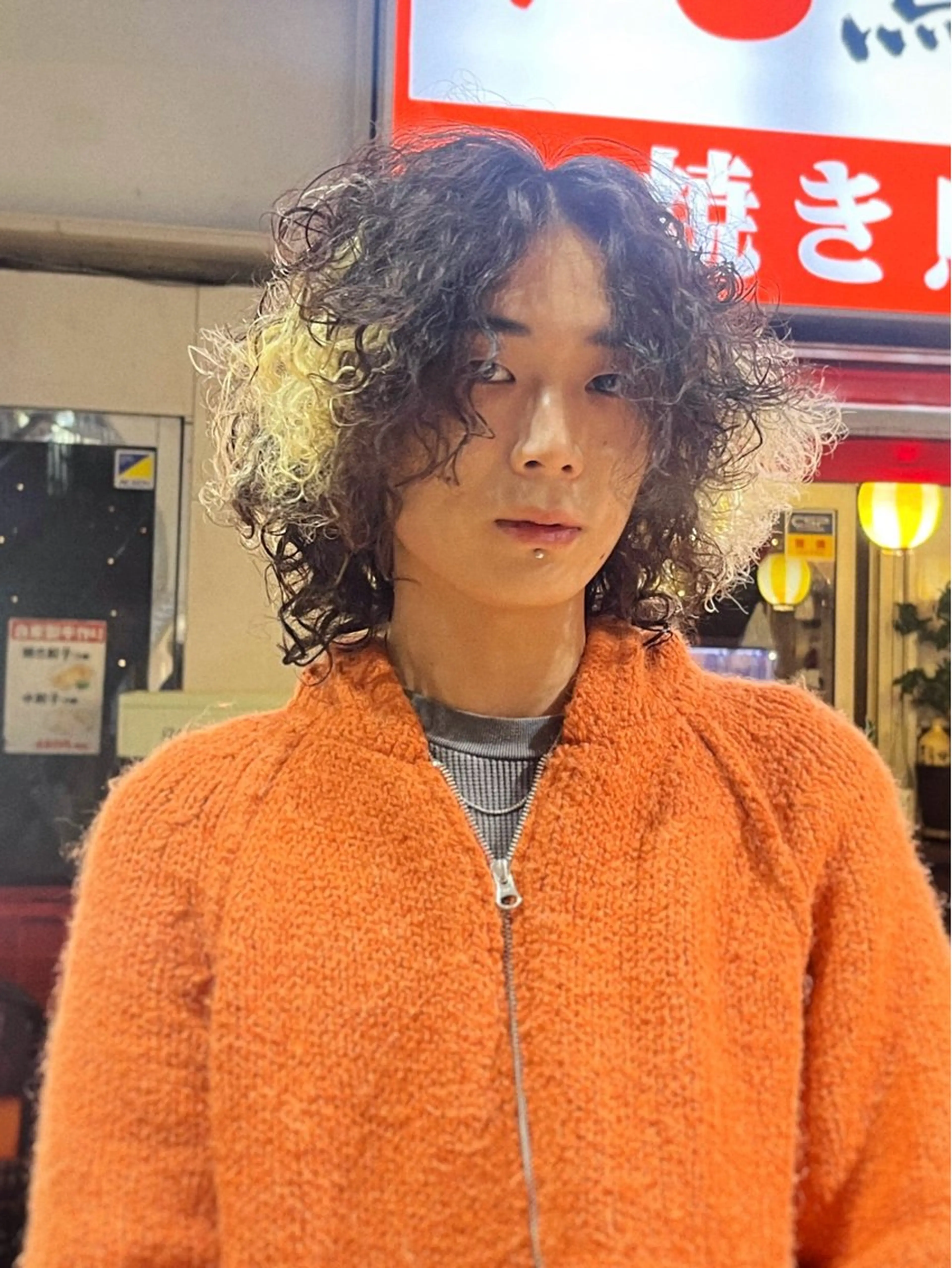 メンズ カット パーマ 毛流れヘア×眉 ワックス/RIKUのヘアスタイル