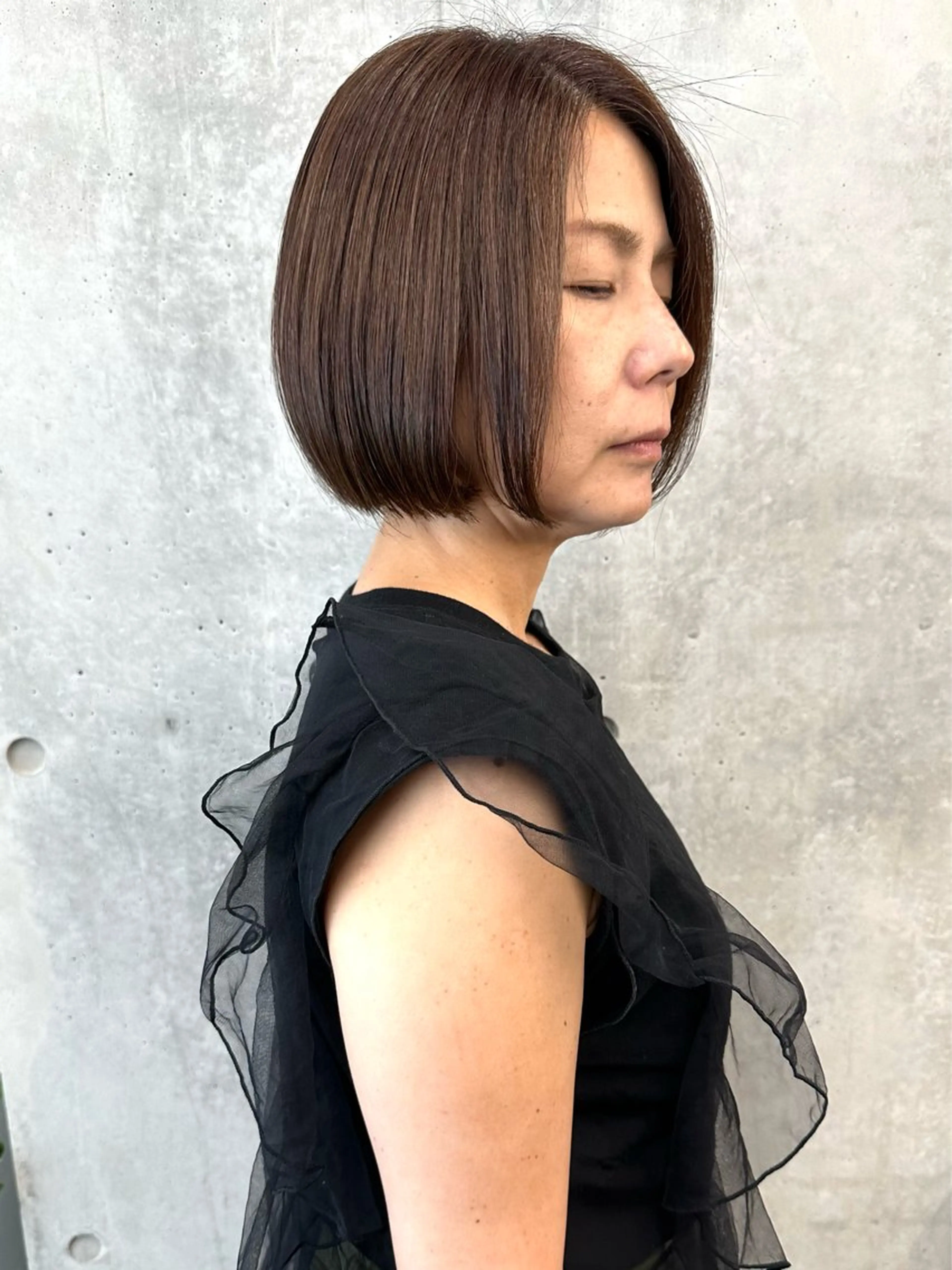 ミディアム カラー カット ヘッドスパ ボブ/ゆるふわ ボブパーマ/とういのヘアスタイル