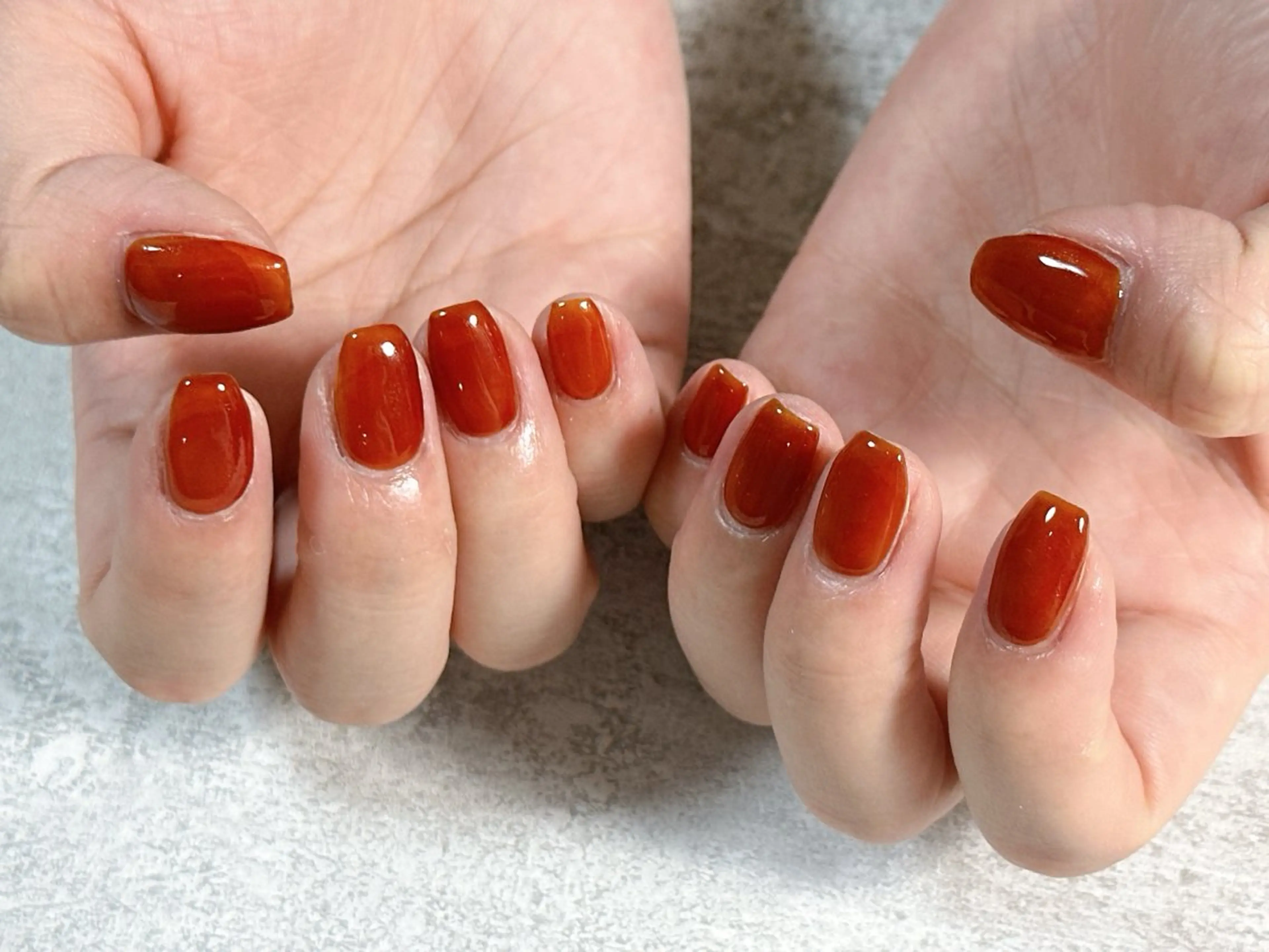 ネイル オーロラネイル ブラウン クリアネイル フットネイル フレンチネイル ハンドネイル kiki nail たまプラーザのネイルデザイン