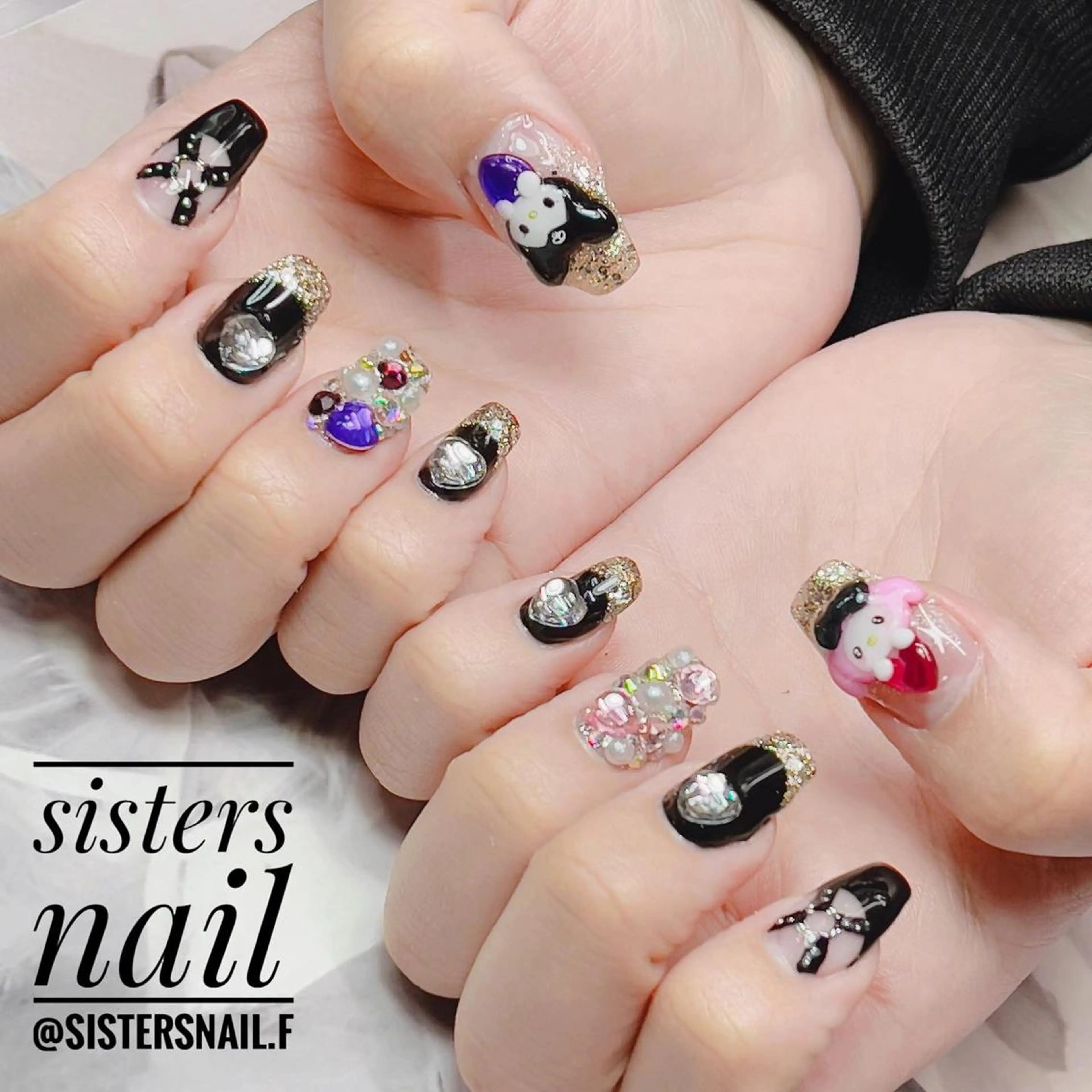 ネイル アートネイル キラキラネイル 冬ネイル sisters nail.fのネイルデザイン