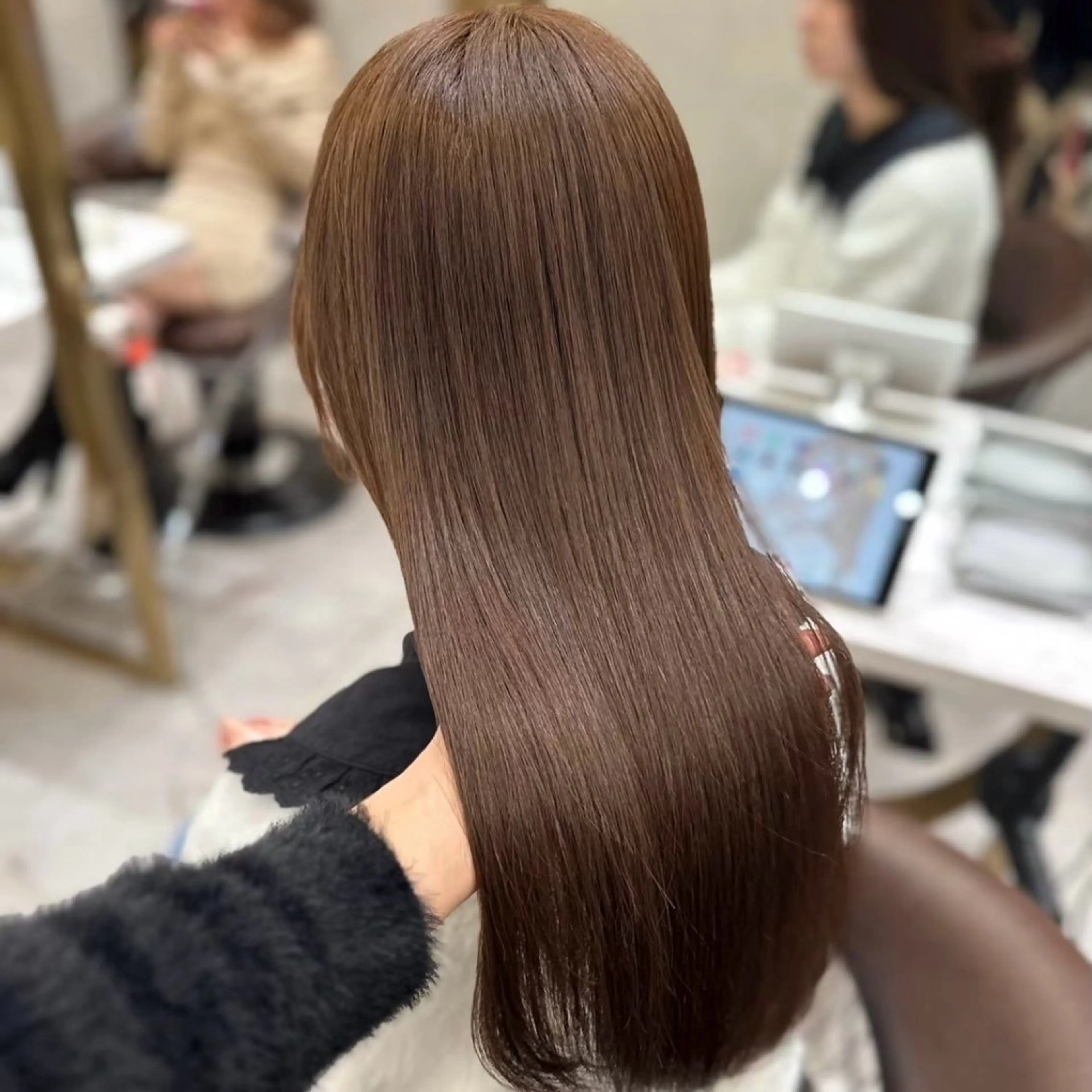 ロング カラー ベージュカラー ブリーチ ダブルカラー ブリーチなしカラー カット ヘアカラー トリートメント 🍒ブリーチなしカラ ー／Sakura🍒のヘアスタイル