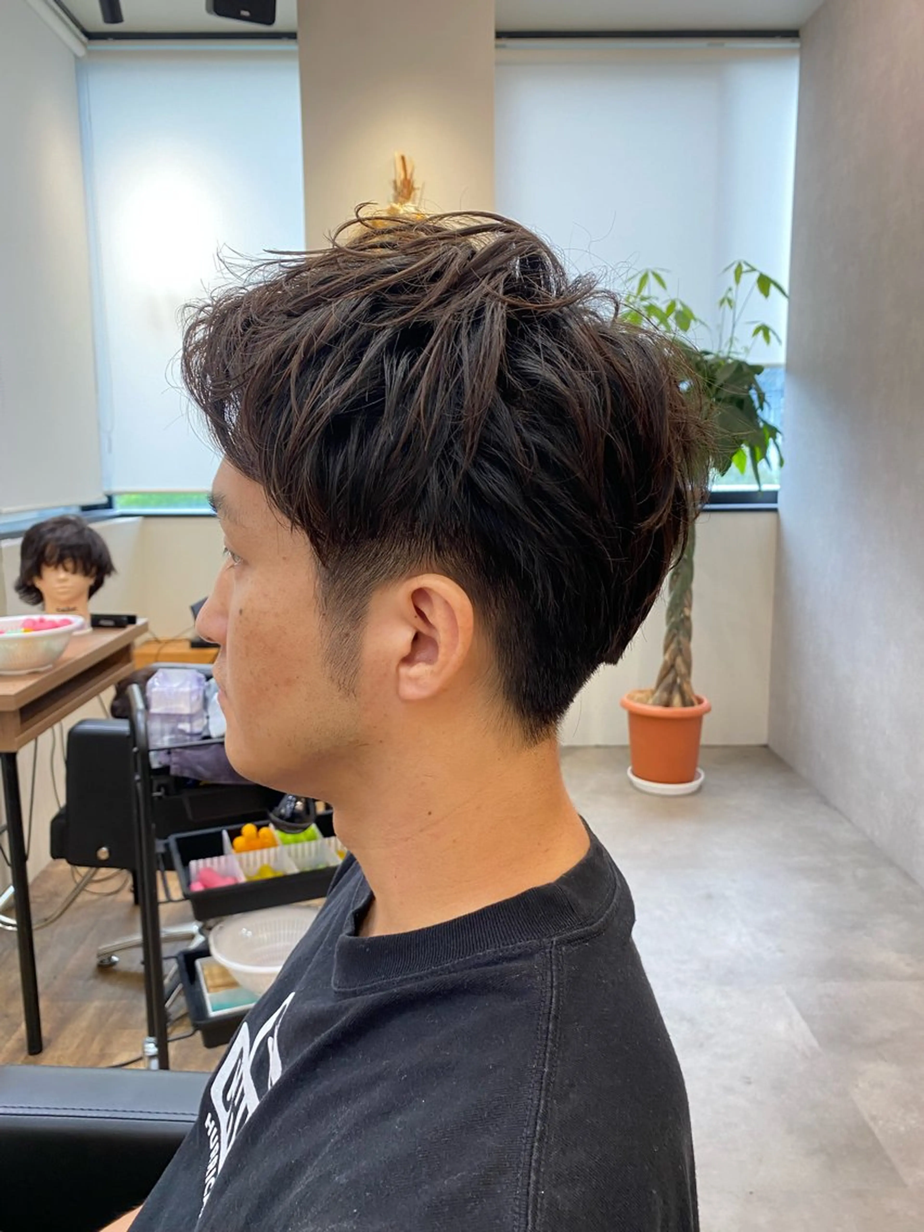 メンズ アップバング well高崎上大類店所属・well高崎上大類町 /湯浅泳作のヘアスタイル