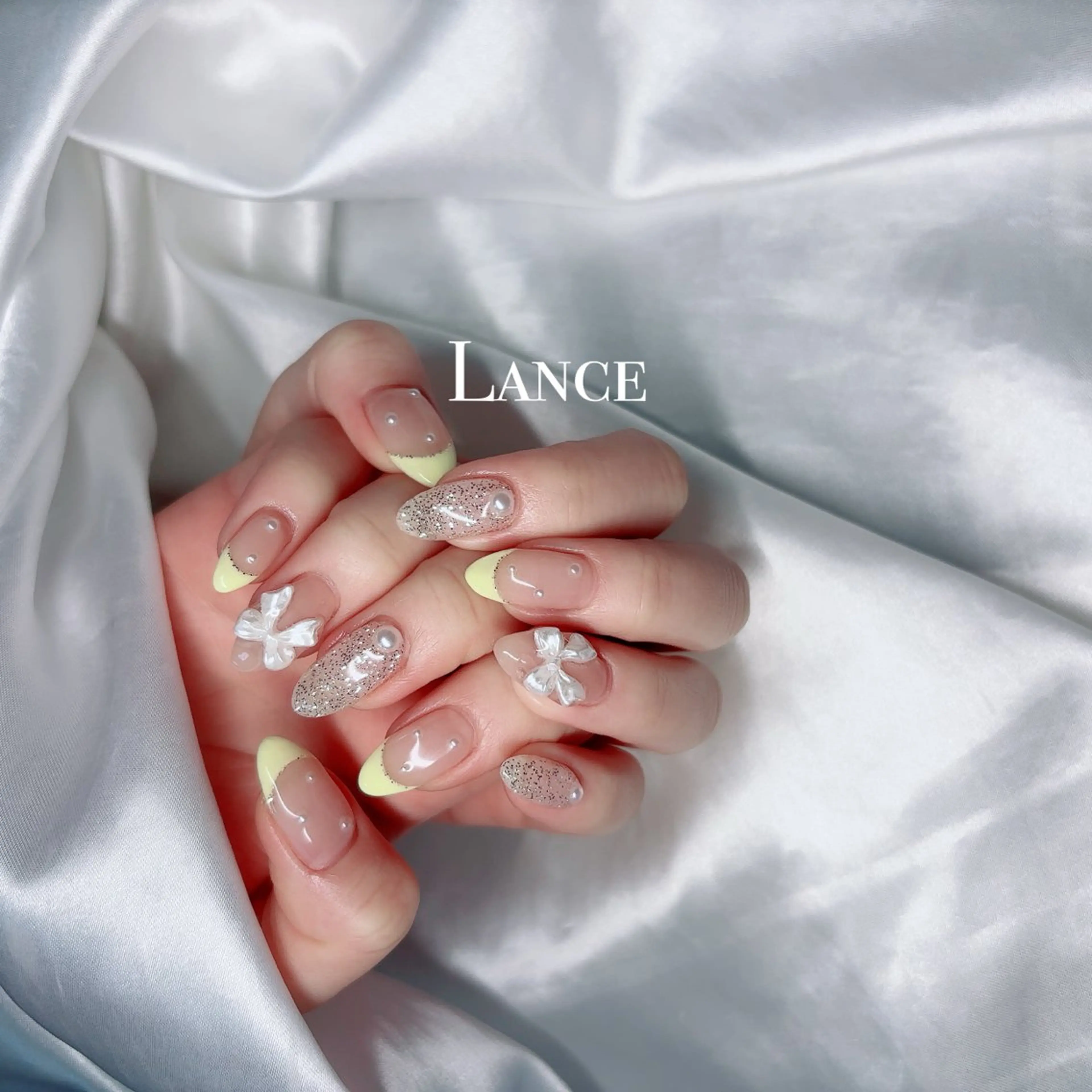 ネイル キラキラネイル 韓国ネイル 春ネイル ワンホンネイル 冬ネイル Lance nailのネイルデザイン