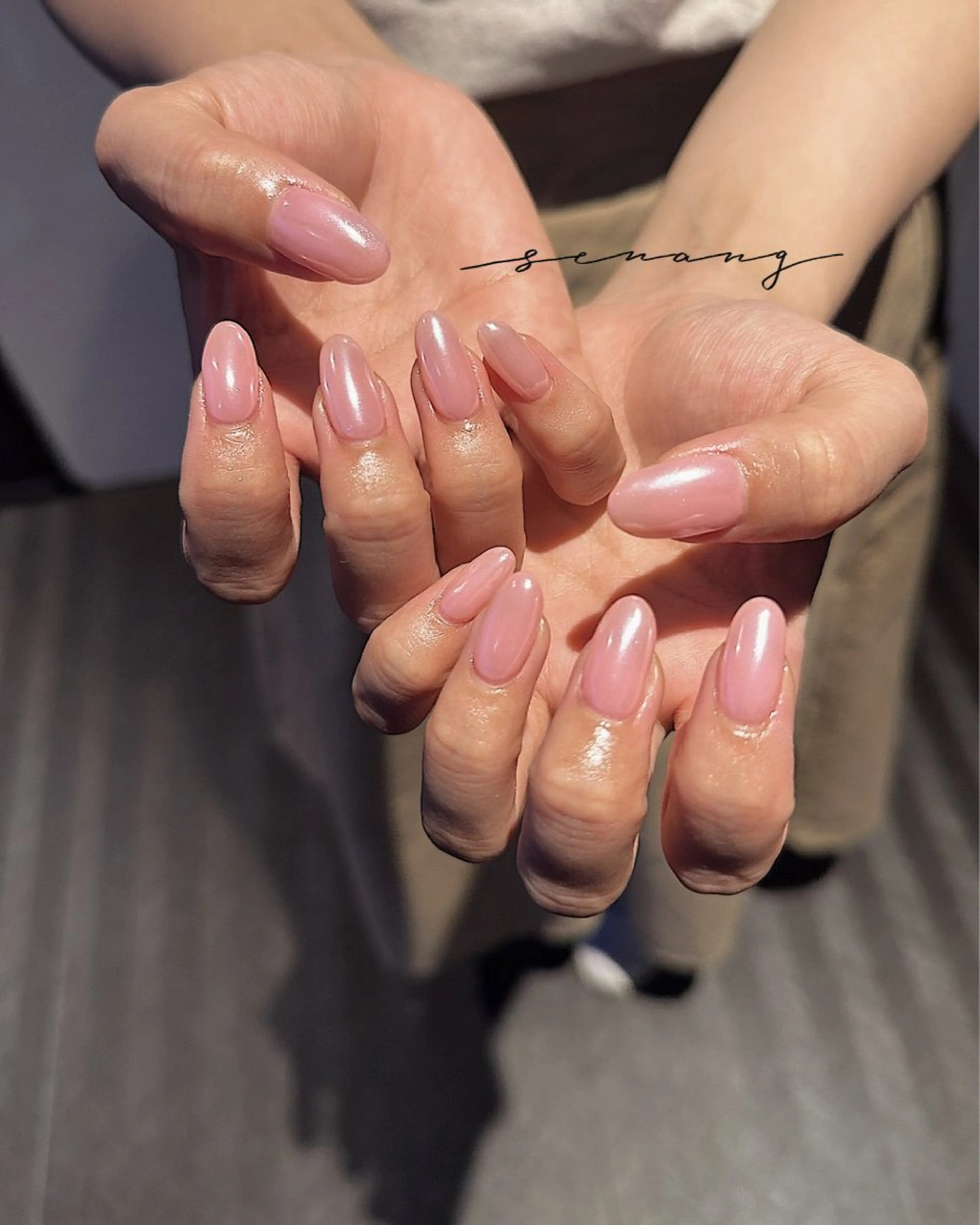 ネイル ミラーネイル ワンカラーネイル ハンドネイル senang Nail&Eyeのマツエク・マツパデザイン