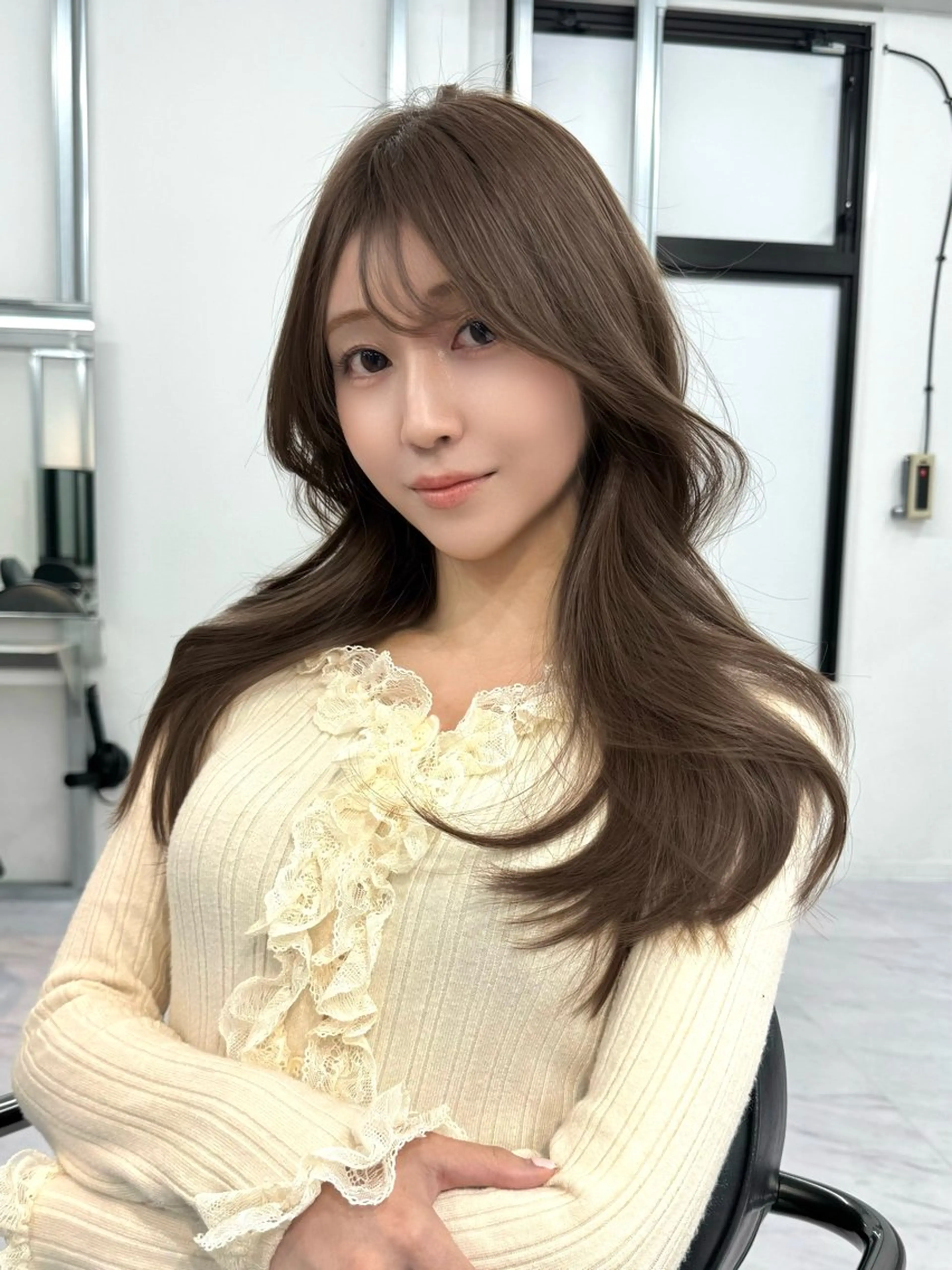 ロング カット ヘアカラー トリートメント 野口聖矢/縮毛矯正 髪質改善/ViVIEのヘアスタイル