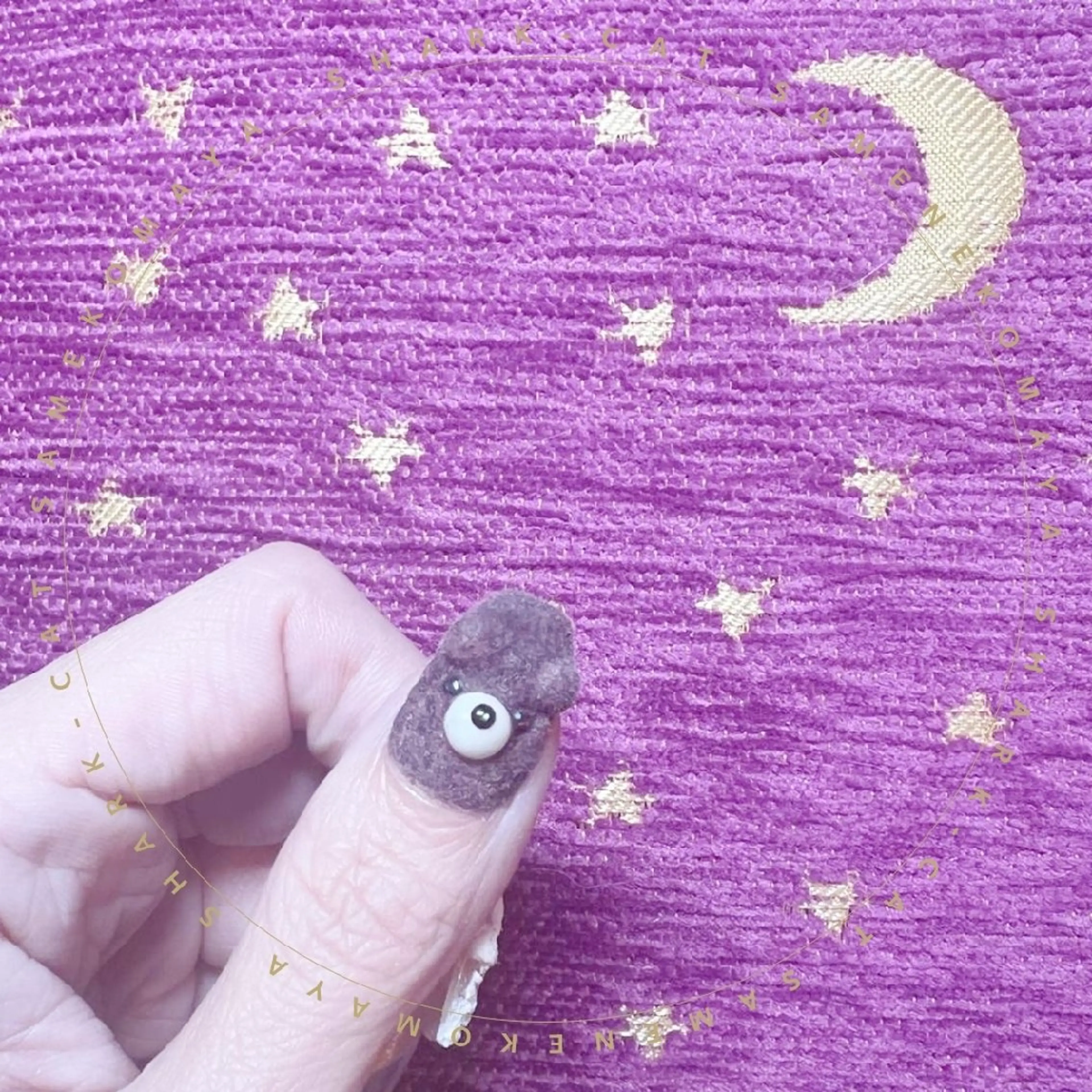 ネイル ワンカラーネイル その他(ネイル) サメ猫 マーヤのネイルデザイン