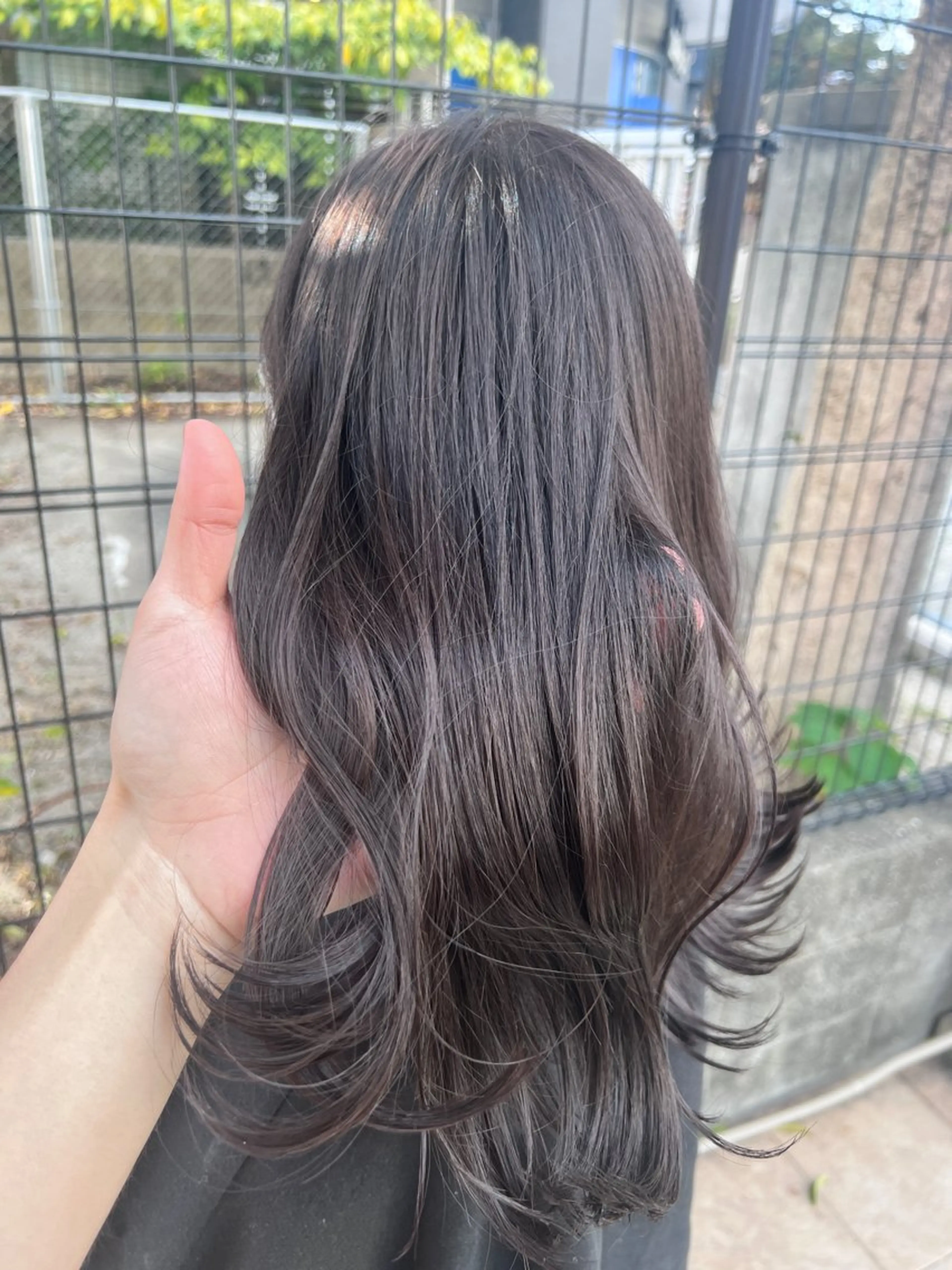 ミディアム カラー ブリーチ 透明感カラー グレージュ ブリーチなしカラー ヘアカラー トリートメント 原田 新平／天神のヘアスタイル