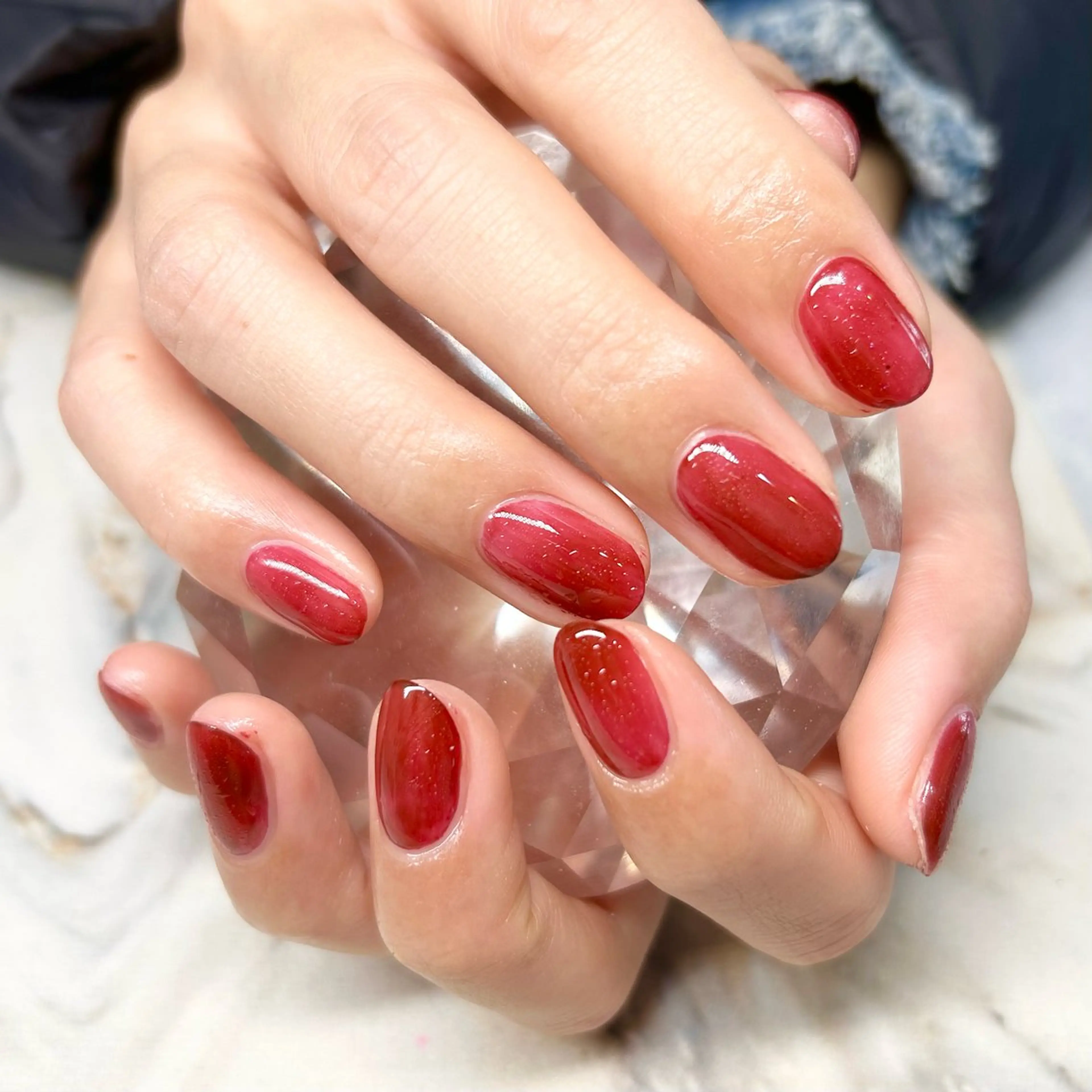ネイル ワンカラーネイル 赤色 シンプルネイル Nail Stellaのネイルデザイン