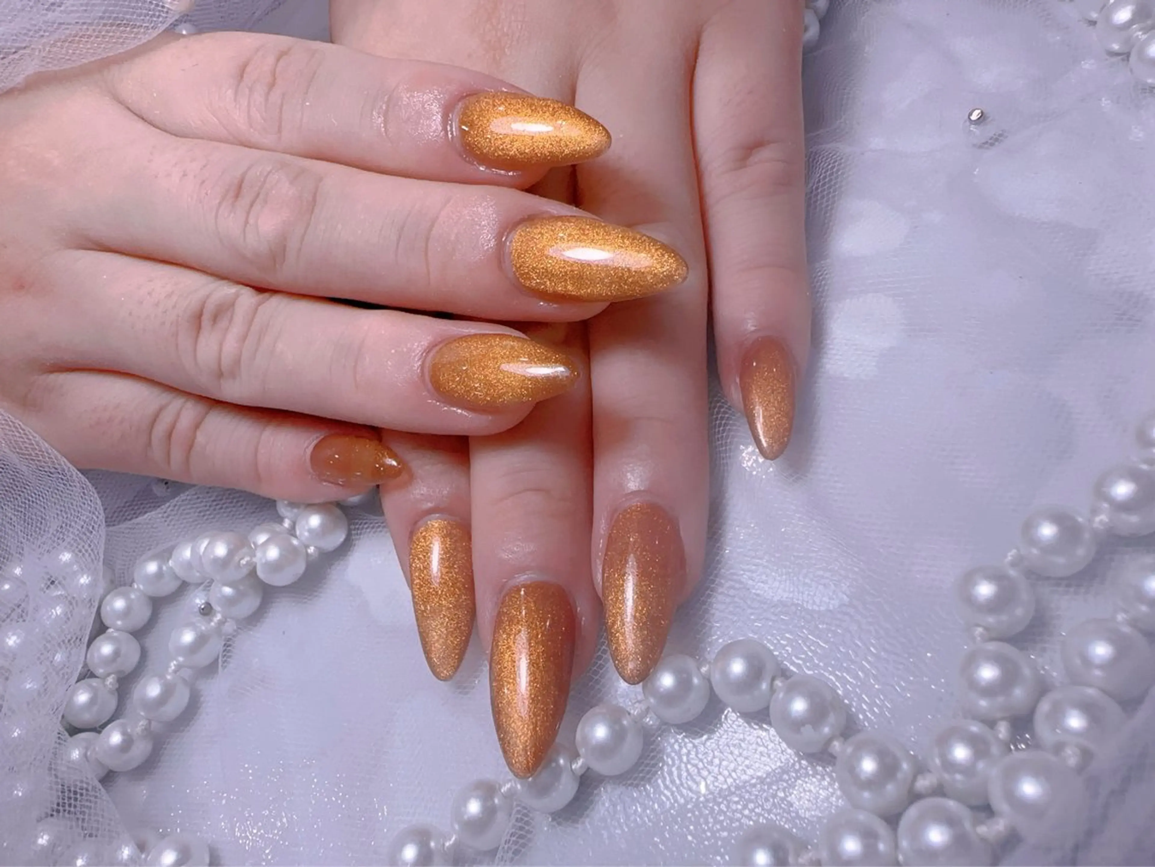 ネイル アートネイル フラッシュネイル フレンチネイル ジェルネイル ガラスフレンチ ハンドネイル You&Me Miyuのネイルデザイン