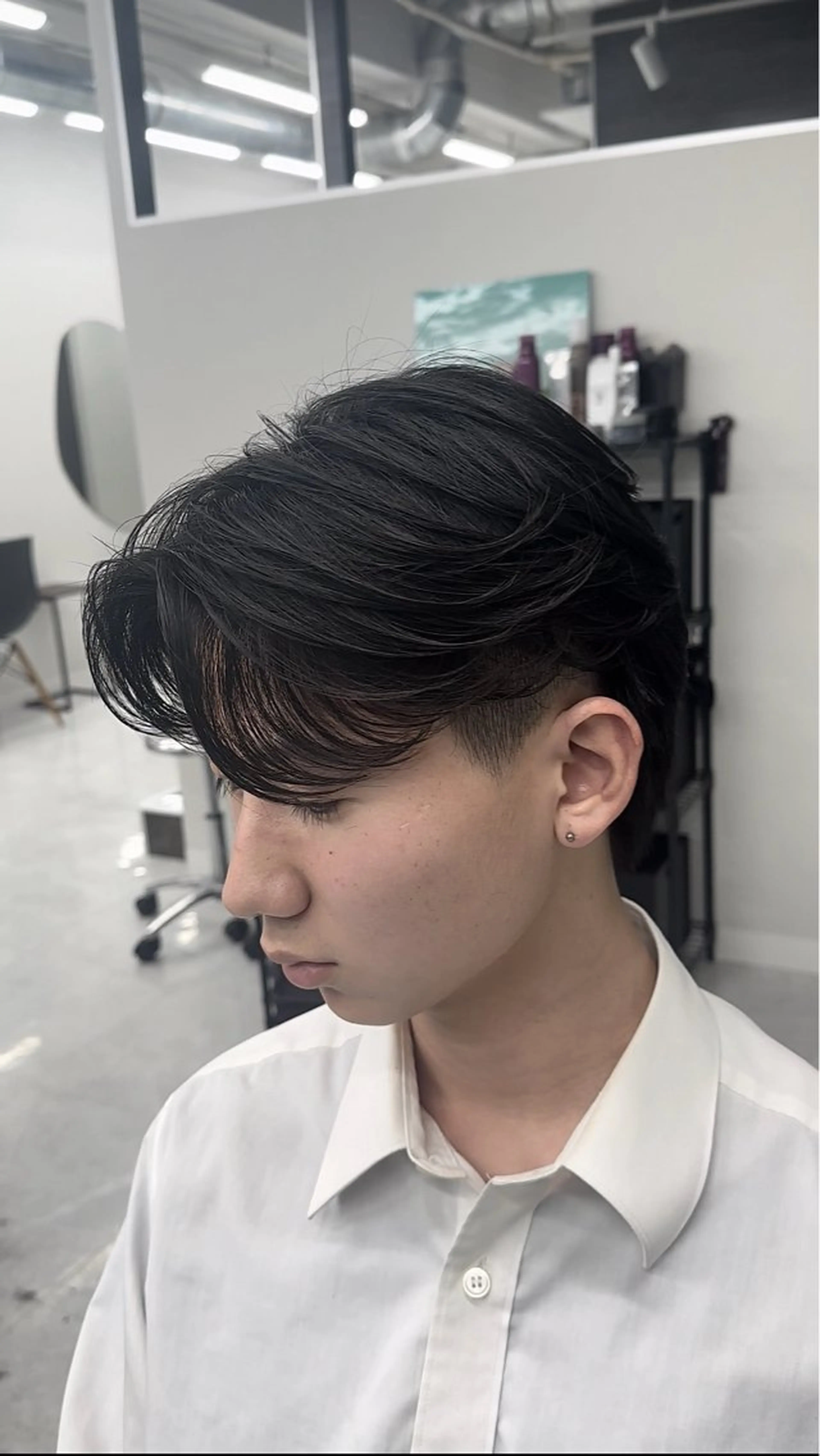 ミディアム パーマ メンズ カット パーマ ニュアンス/フェザー /ウルフ/伶馬のヘアスタイル