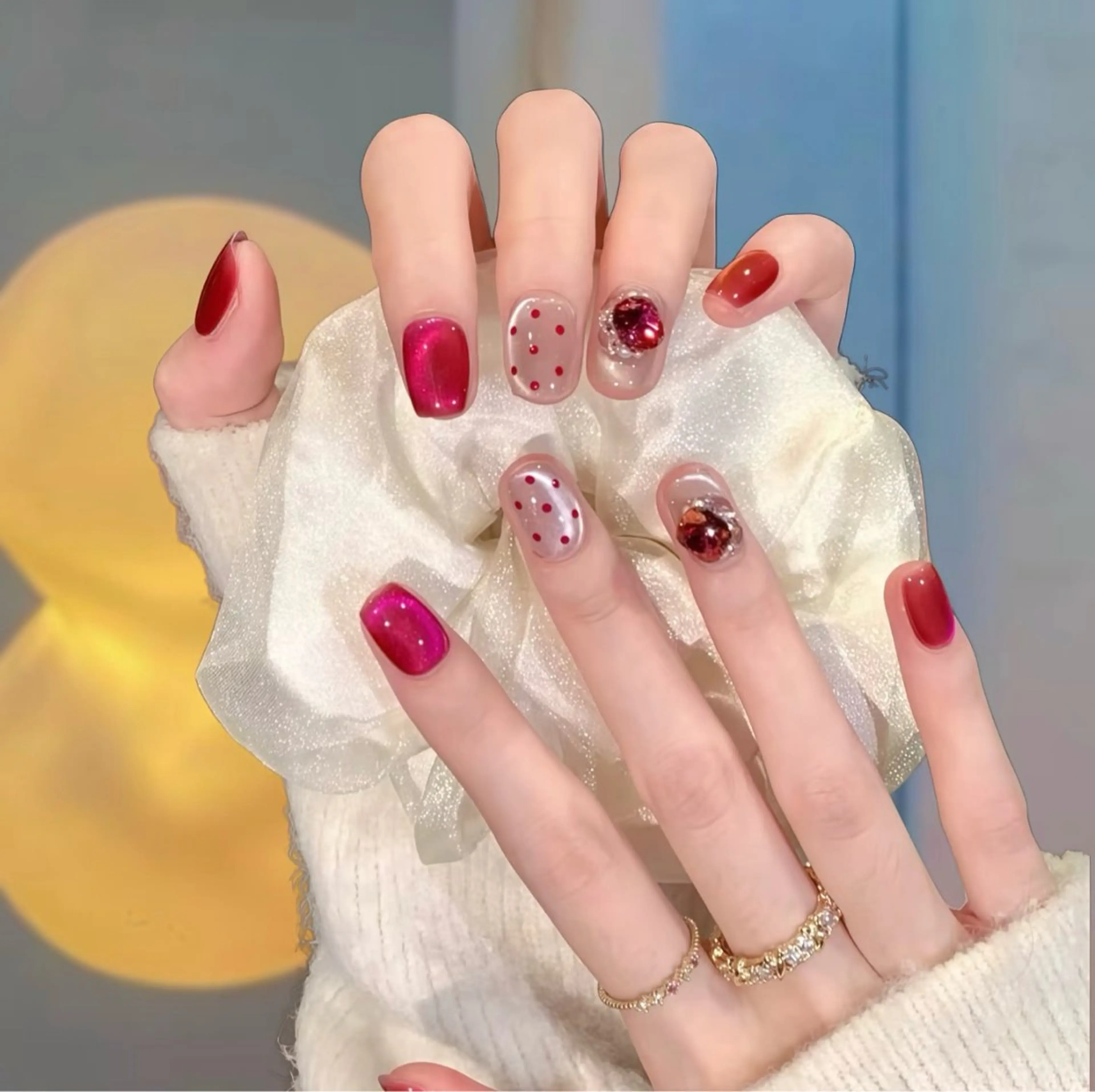 ネイル ハンドネイル H3 Nail Tsuki🦋💙のネイルデザイン