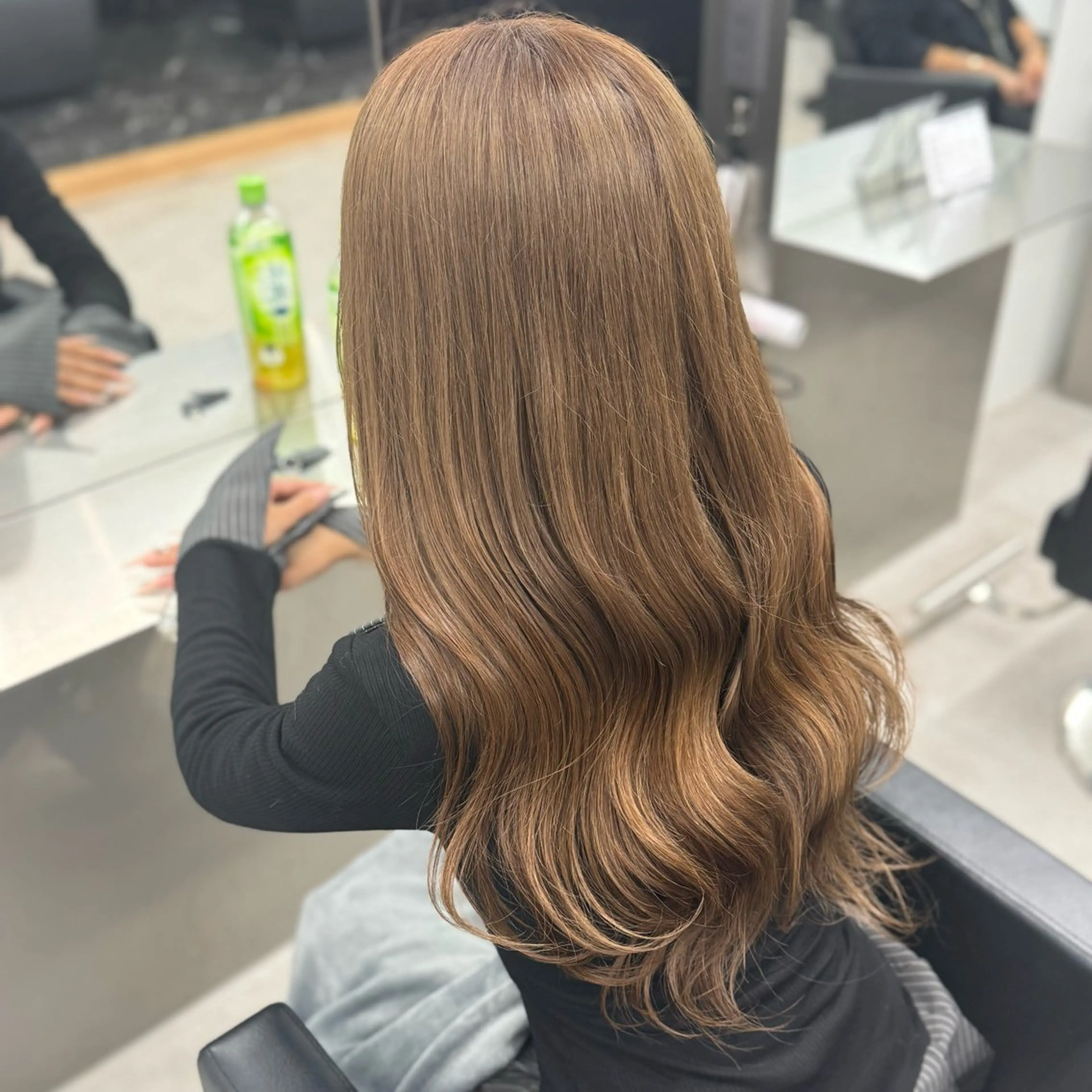 ロング カラー ベージュカラー ブリーチ カット ヘアカラー ハイトーン/エクステ /韓国ヘアKENTAのヘアスタイル
