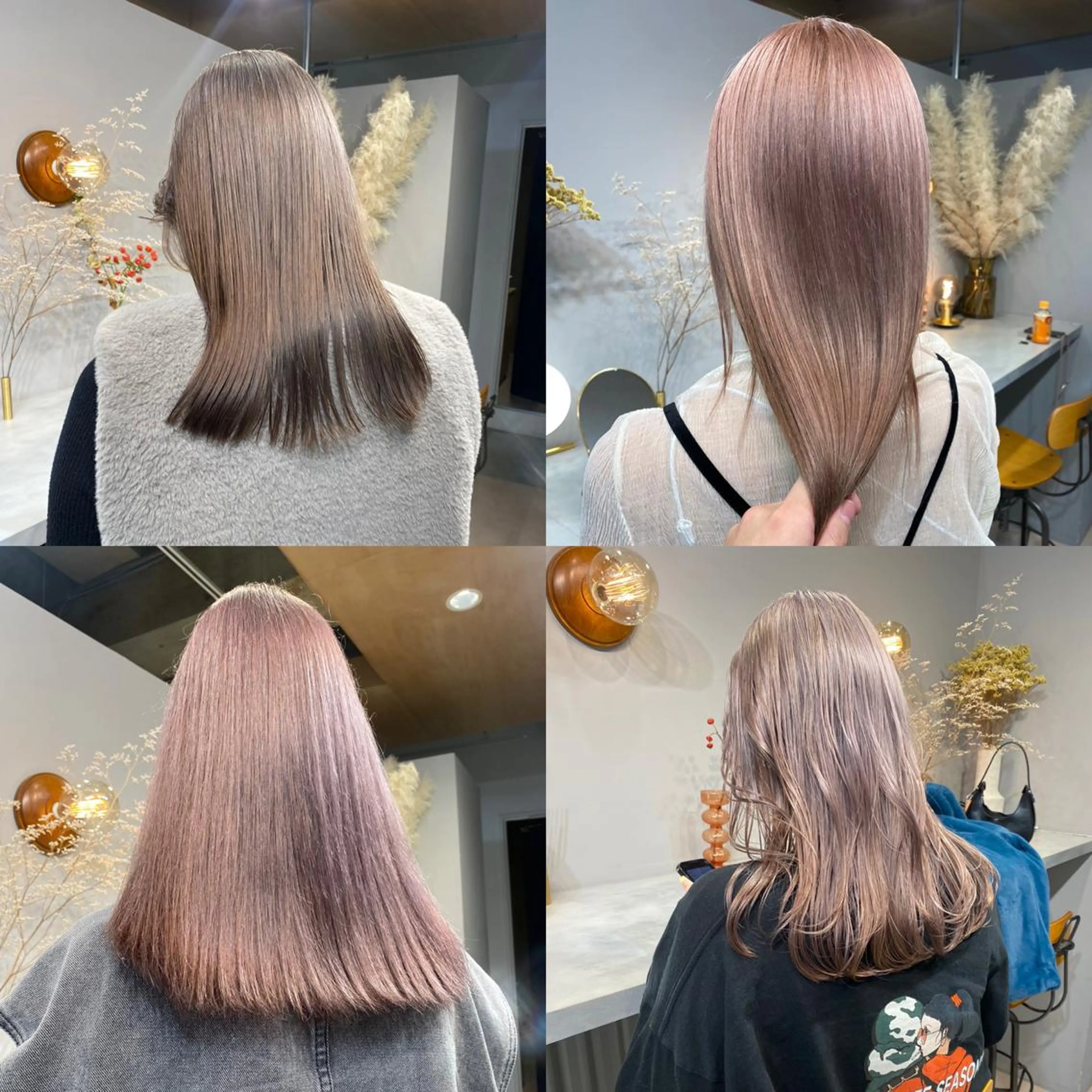 ミディアム カラー ヘアカラー ハイトーン/ ボブ 中村麟のヘアスタイル