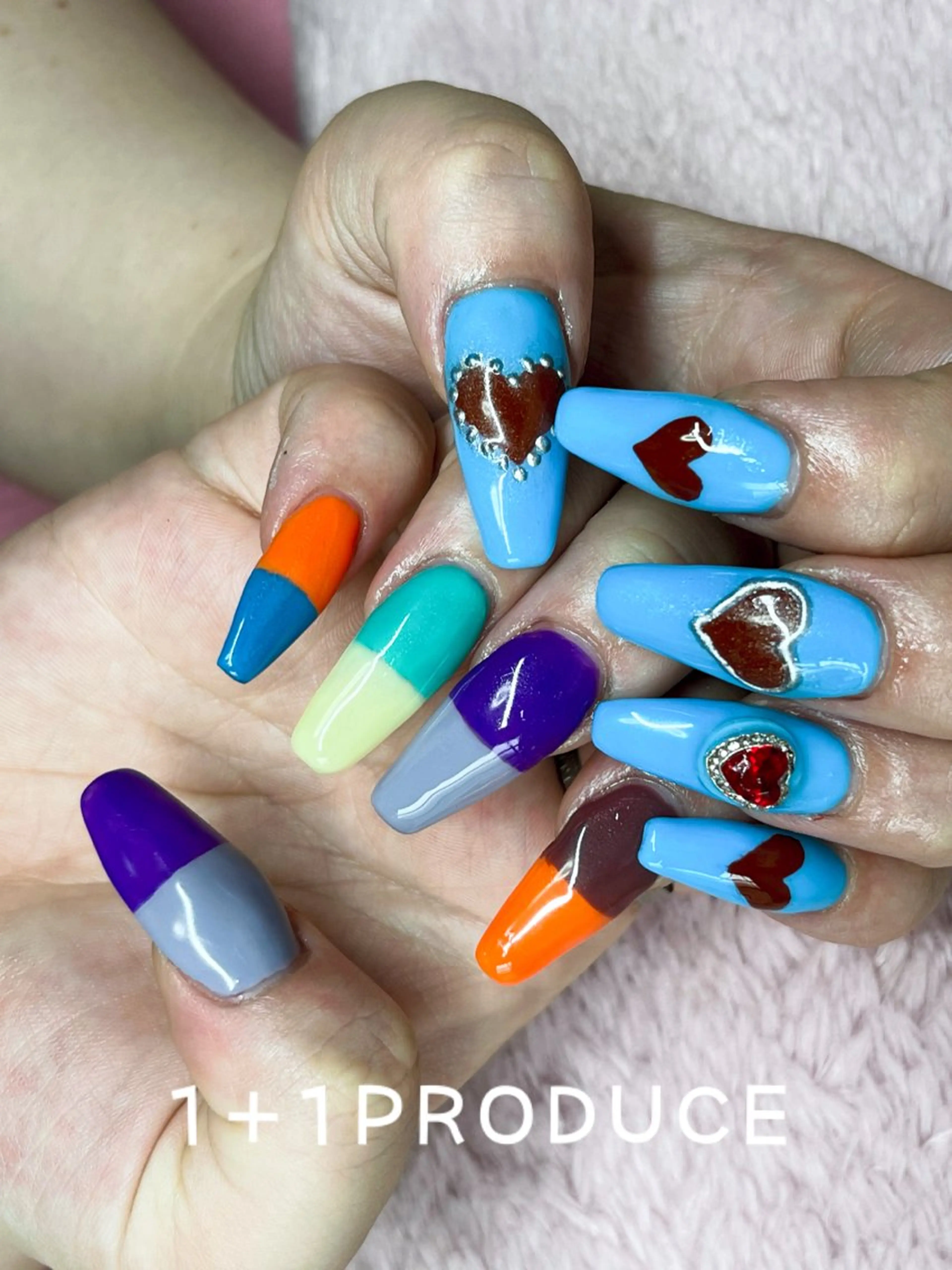 ネイル アートネイル 長さ出し ジェルネイル スカルプネイル 1+1 PRODUCEのネイルデザイン