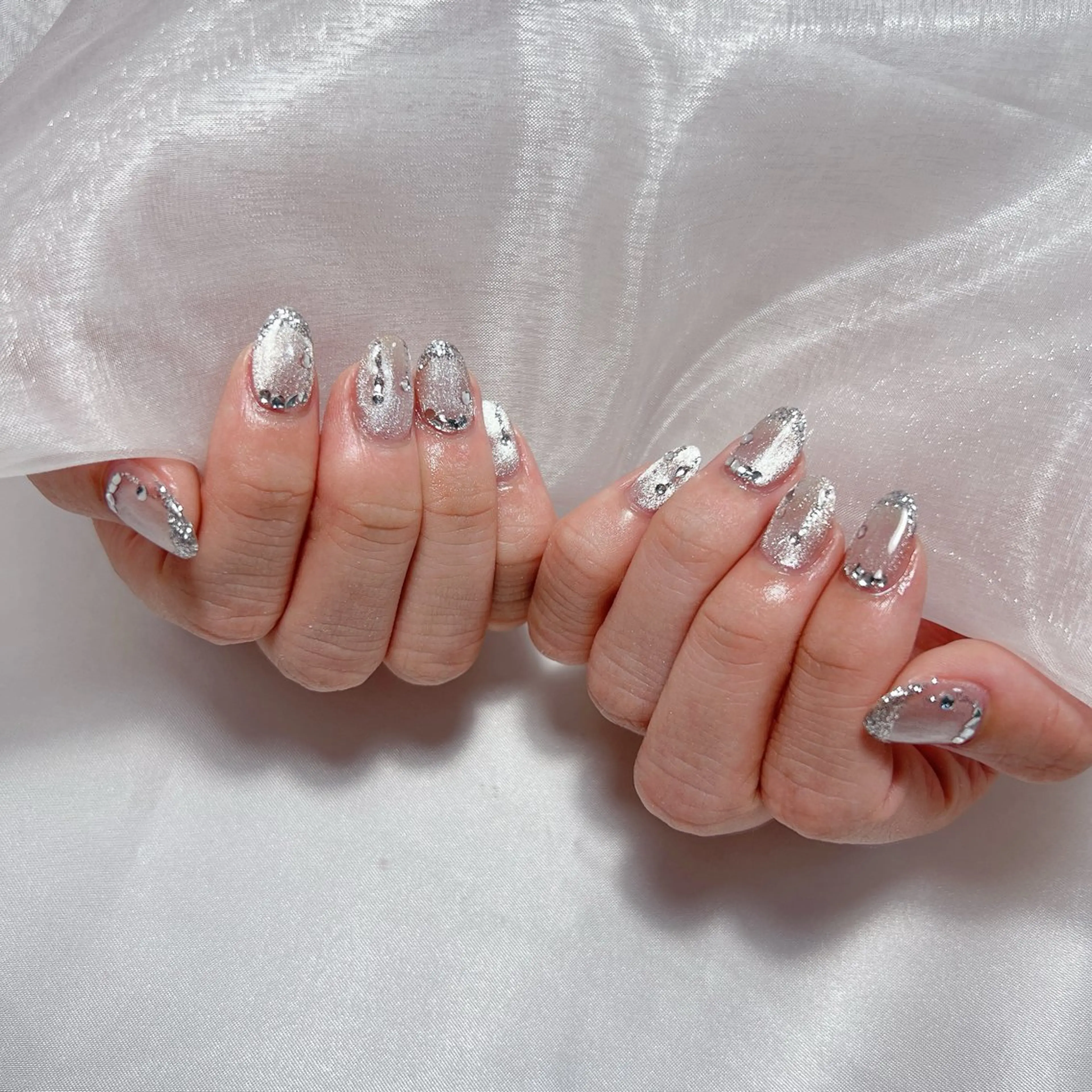 ネイル ジェルネイル 韓国ネイル ラメ(グリッター) マグネットネイル ミラーネイル ハンドネイル nail salon Rewardのネイルデザイン