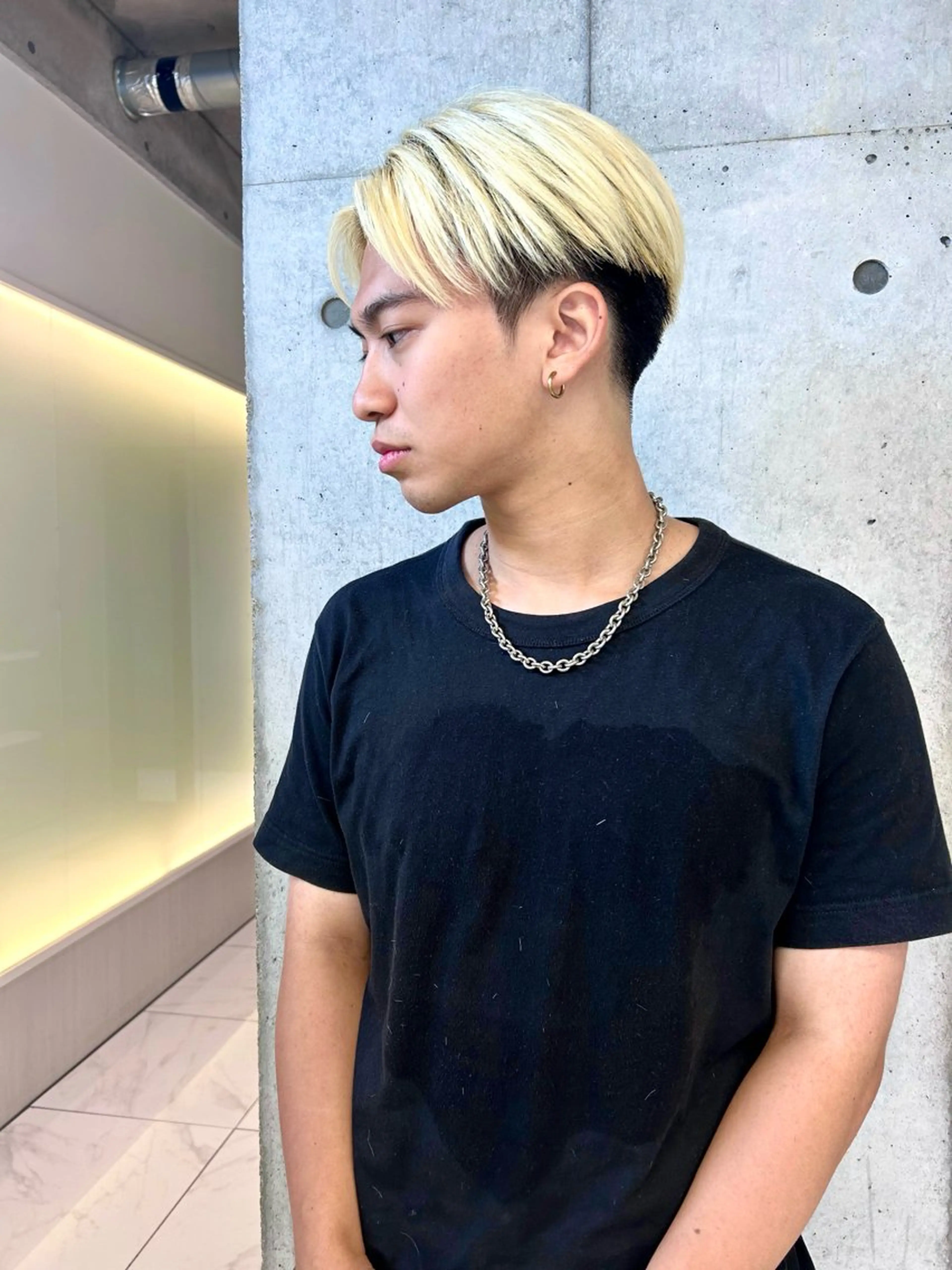 メンズ センターパート カット shizuna/平尾 /カラー/髪質改善のヘアスタイル