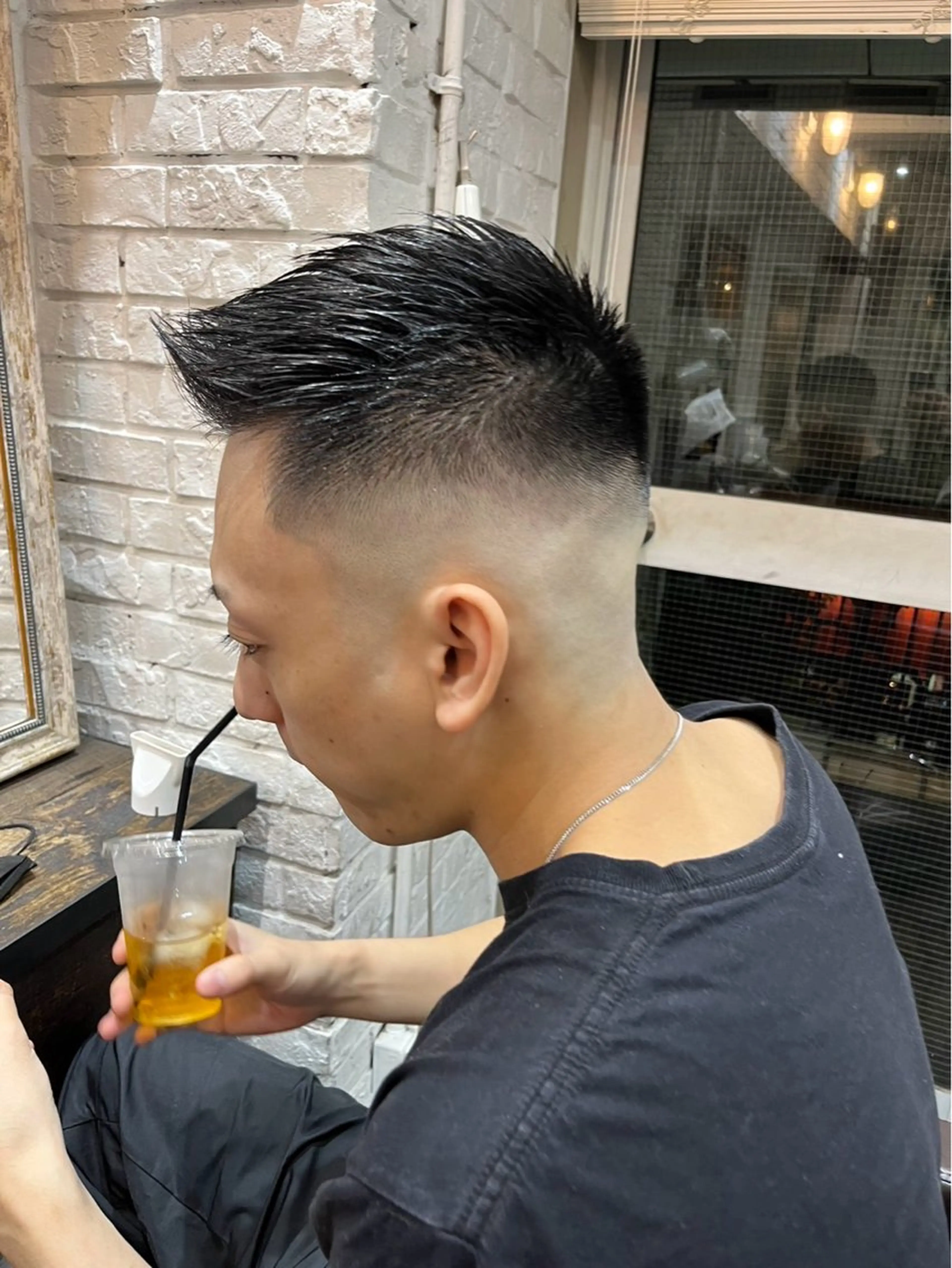 ショート メンズ センターパート ダウンパーマ フェードカット メンズハイライト メンズパーマ カット トリートメント 💈メンズ特化💈 TASUKUのヘアスタイル